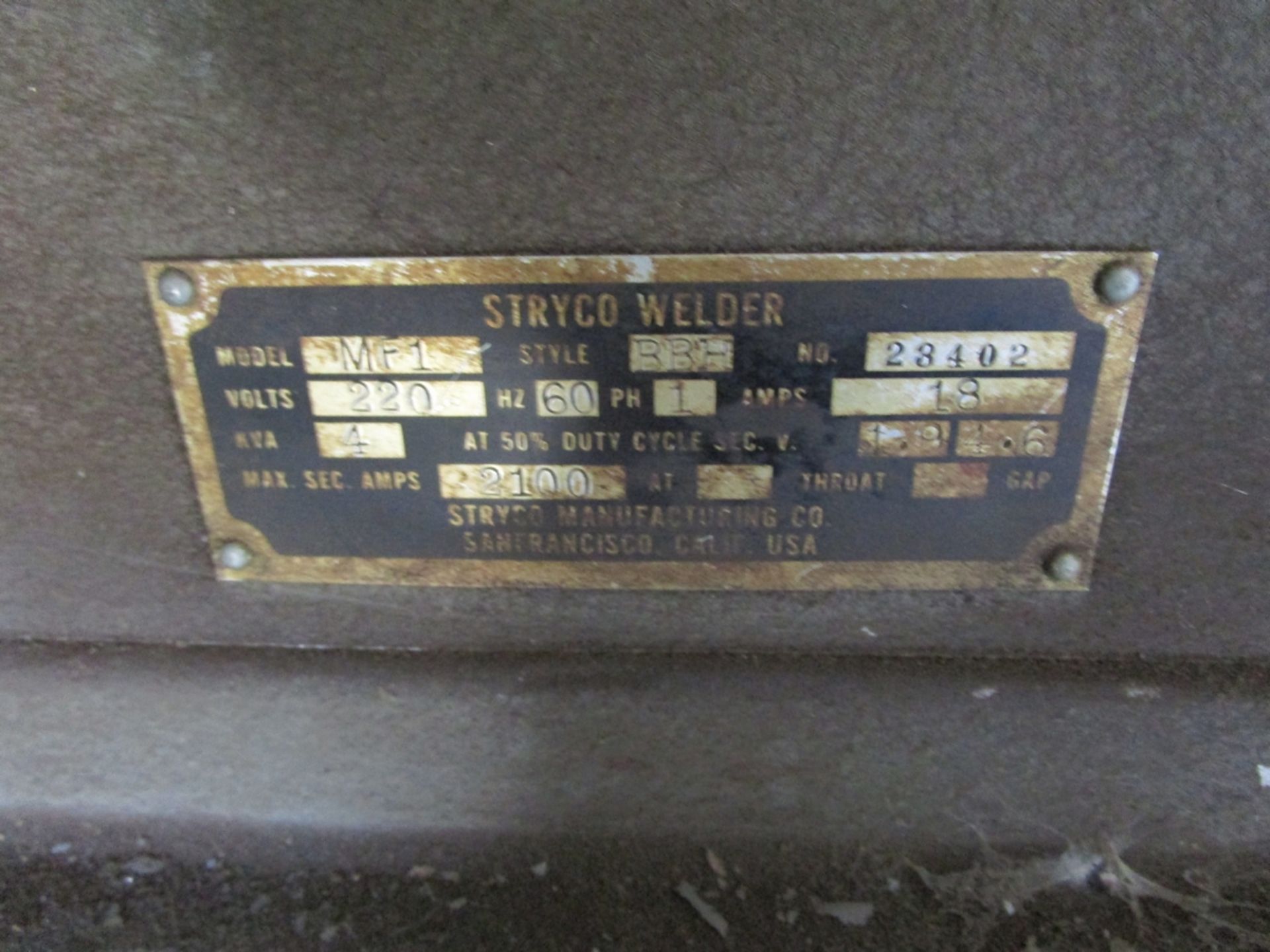 Stryco MF1 4-KVA Butt Welder - Image 2 of 3