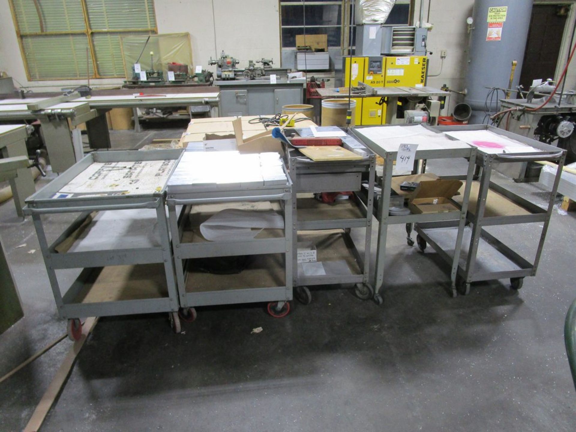 Lot of (5) Metal Shop Carts