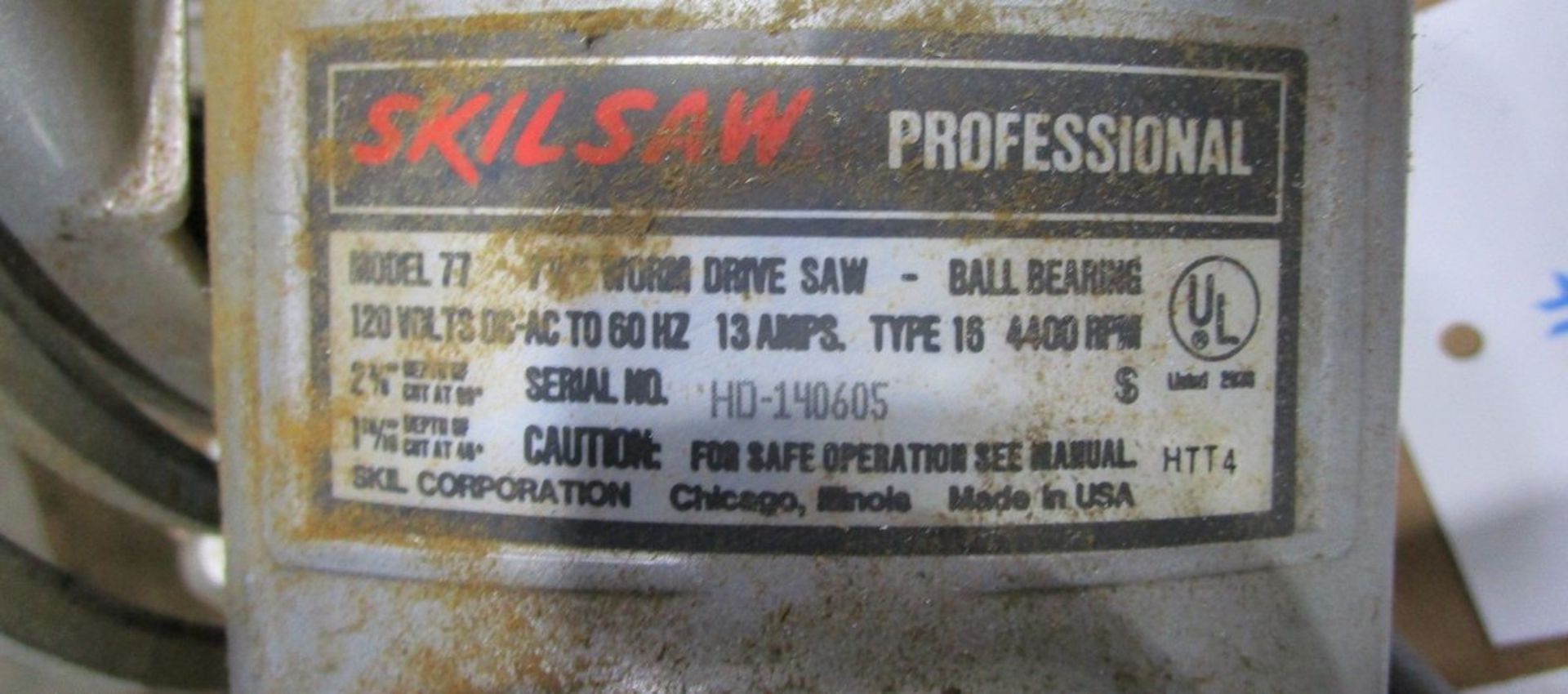 Skilsaw 77 Worm Drive Saw, S/N HD-140605 - Image 3 of 3