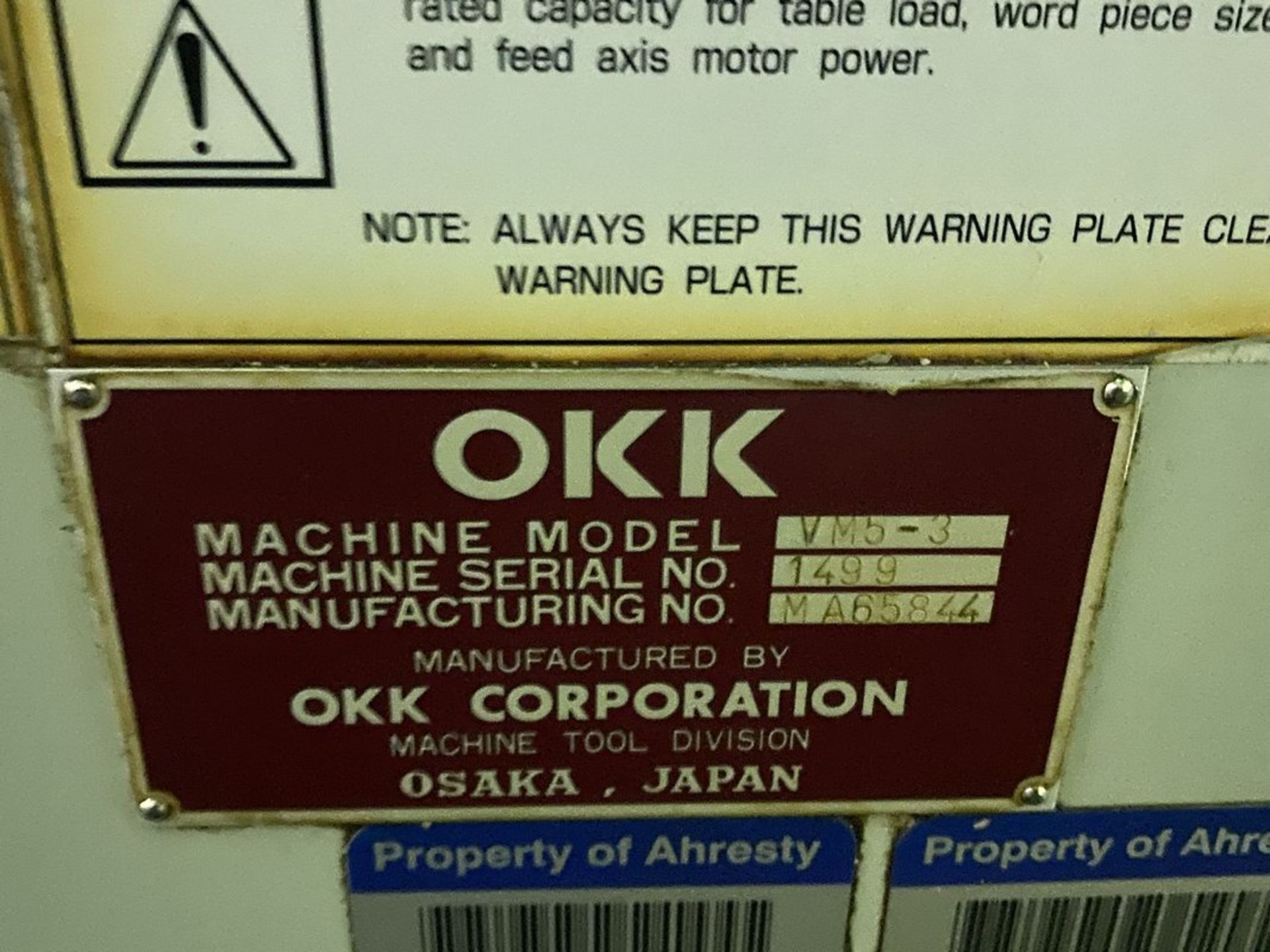 OKK VM5-III 4-Axis CNC Vertical Machining Center - Image 14 of 14