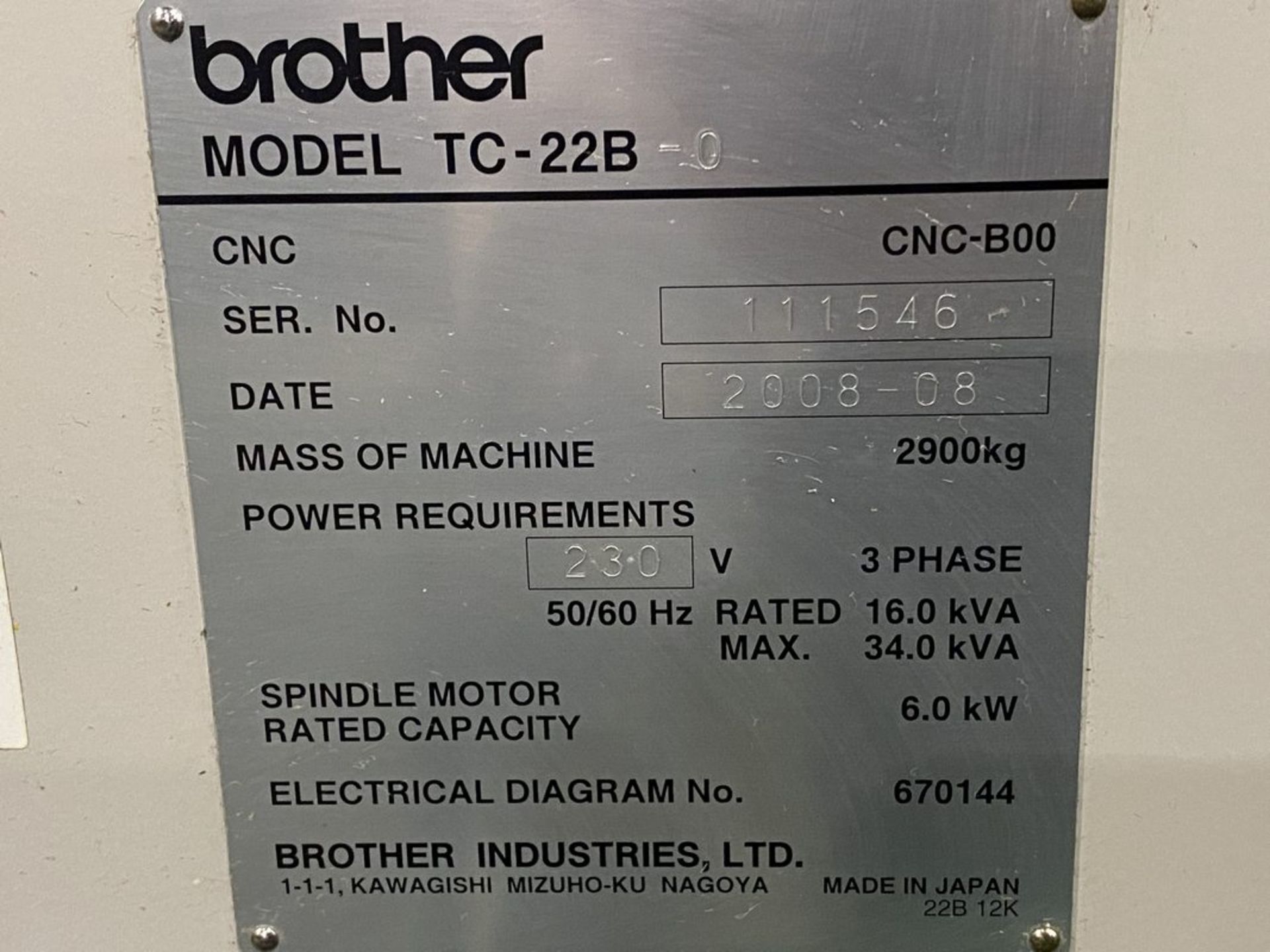 Brother TC-22B-0 4-Axis CNC Tapping Center - Image 12 of 12