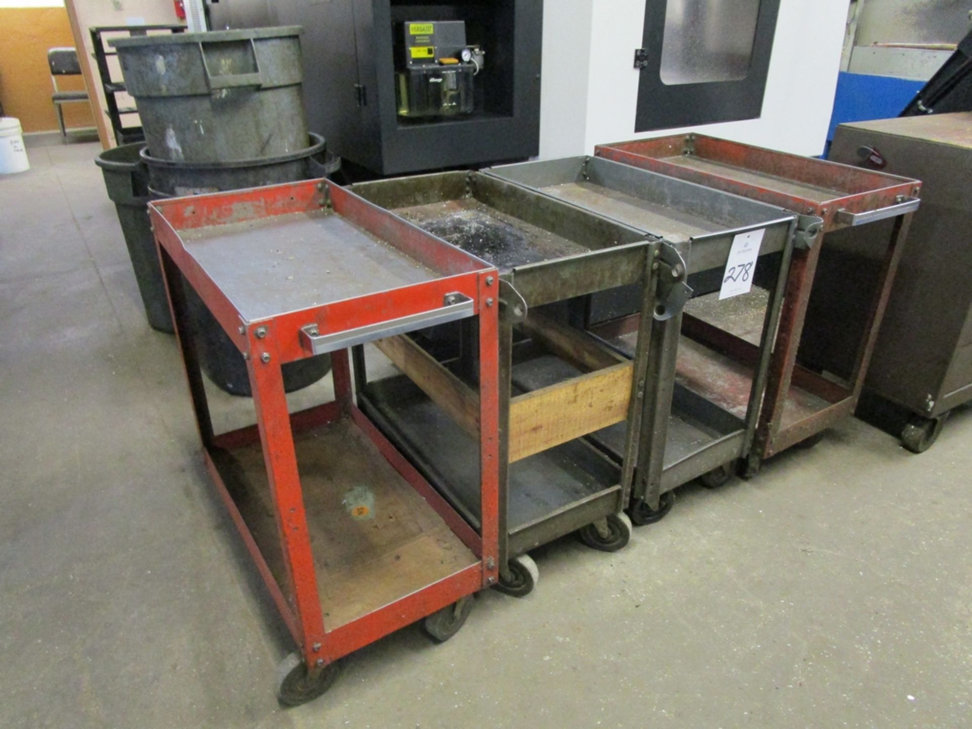 Lot of (4) Metal Shop Carts