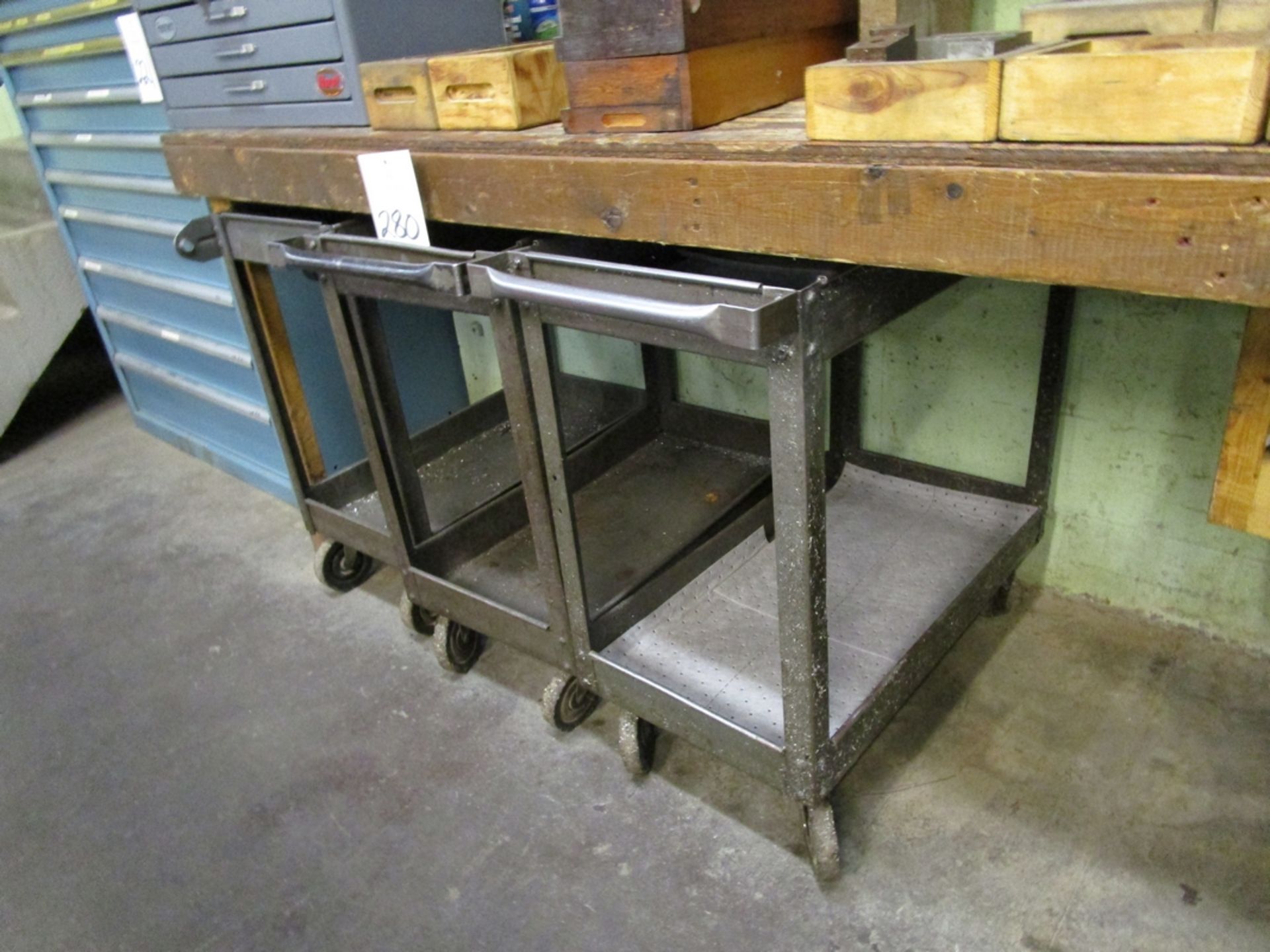 Lot of (3) Metal Shop Carts