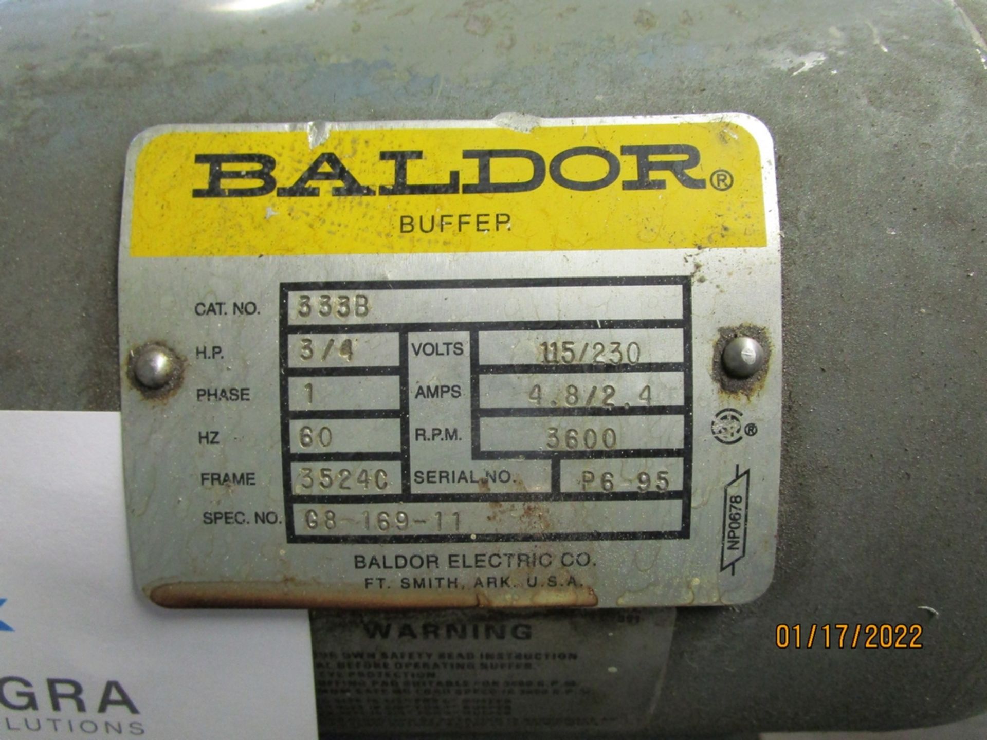 Baldor No. 3338 Double End Buffer - Image 3 of 3