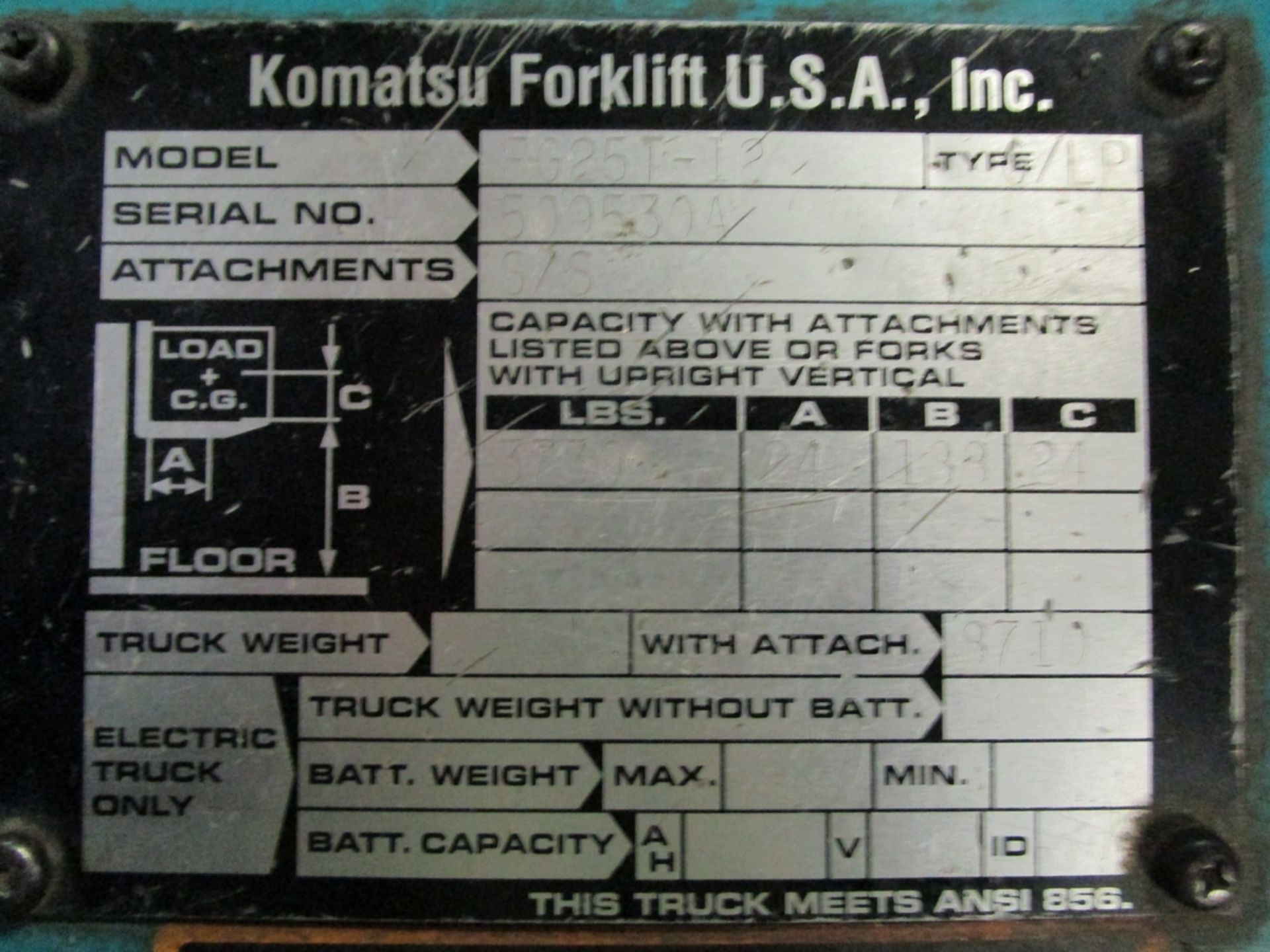 Komatsu FG25T-12 LPG/Gas Forklift Truck, S/N 509530A - Image 2 of 12