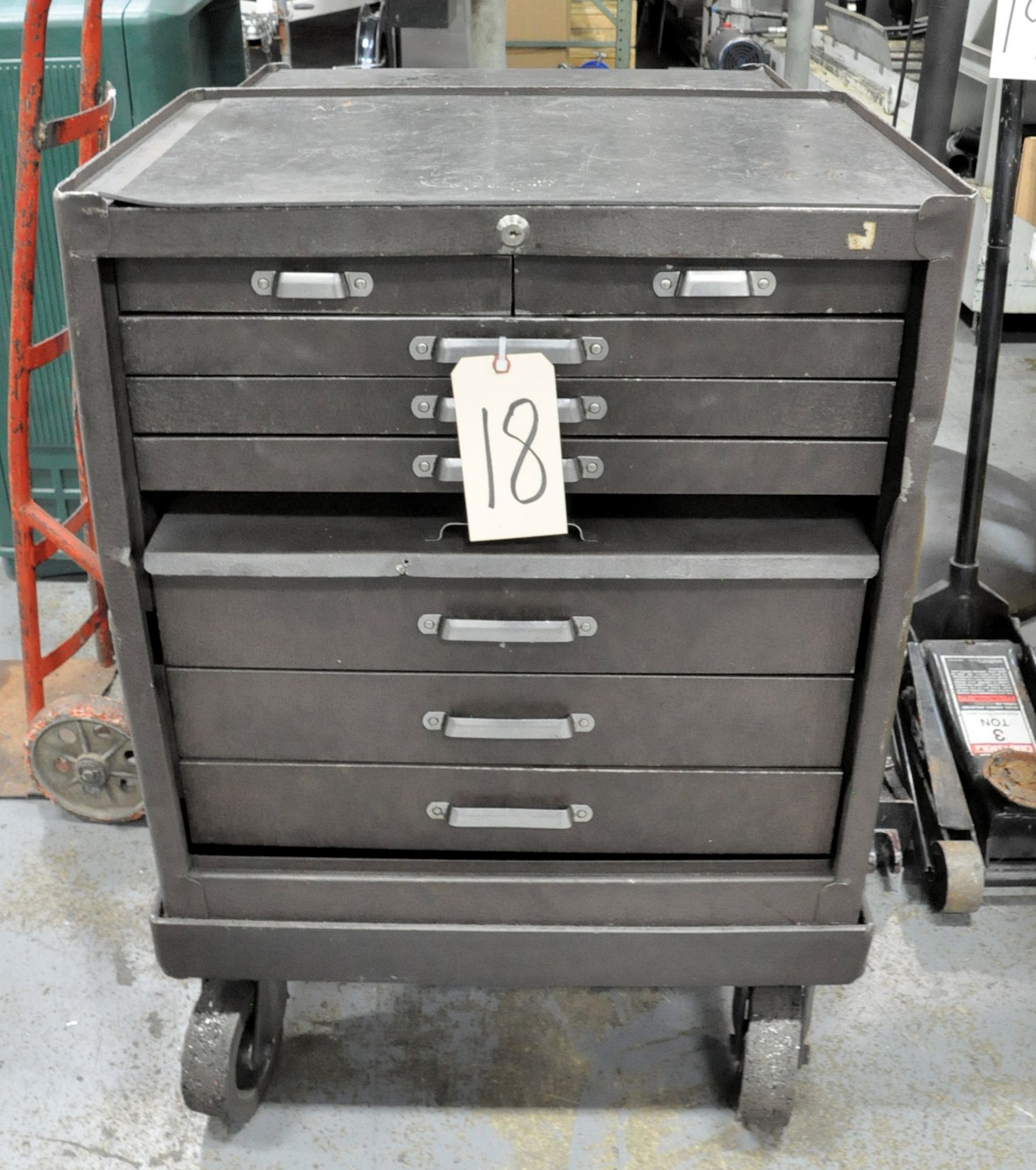 Lot-(1) 8-Drawer and (1) 6-Drawer Kennedy Style Tools Boxes