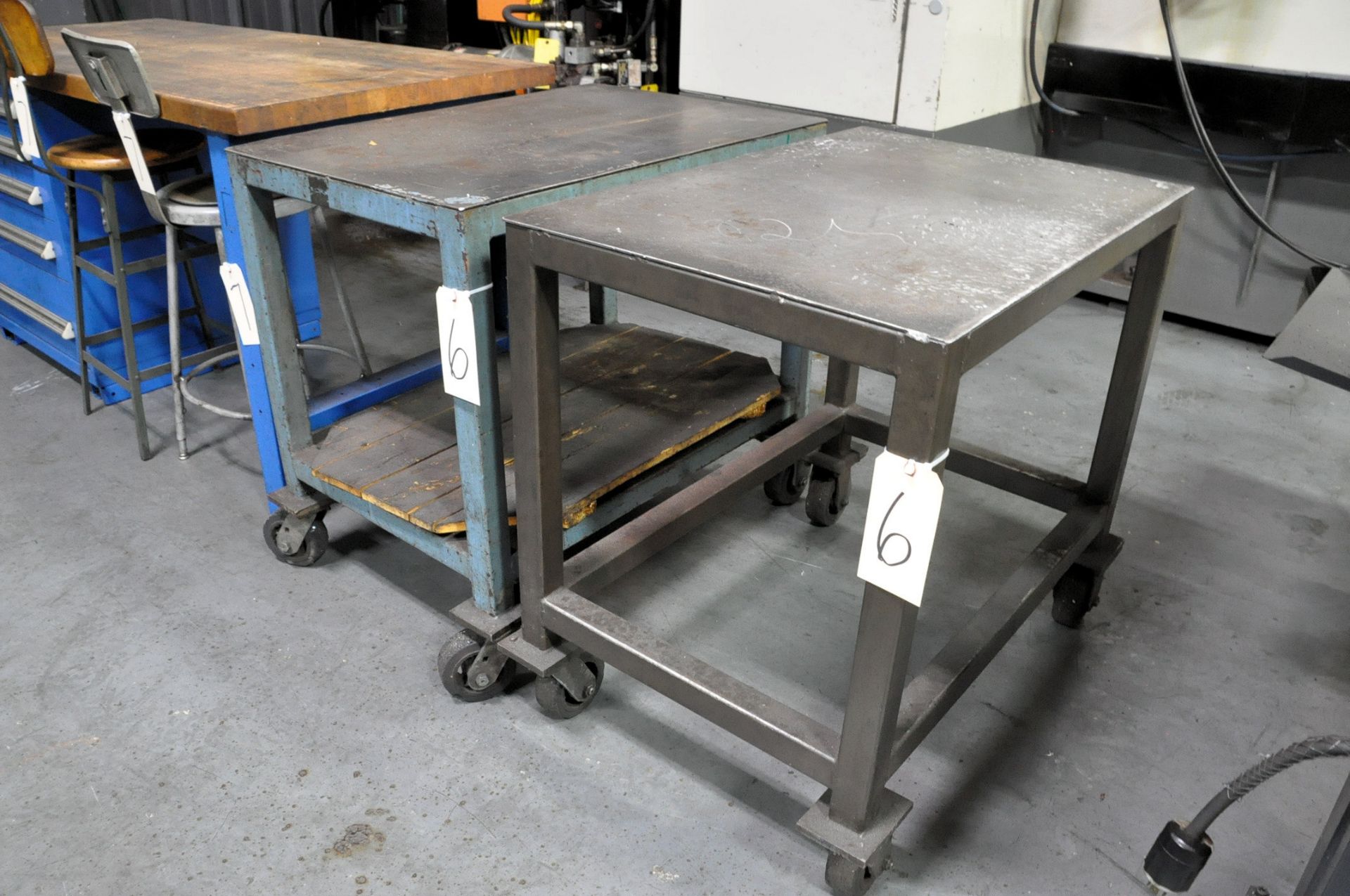 Lot-(3) Steel 4-Wheel Shop Carts