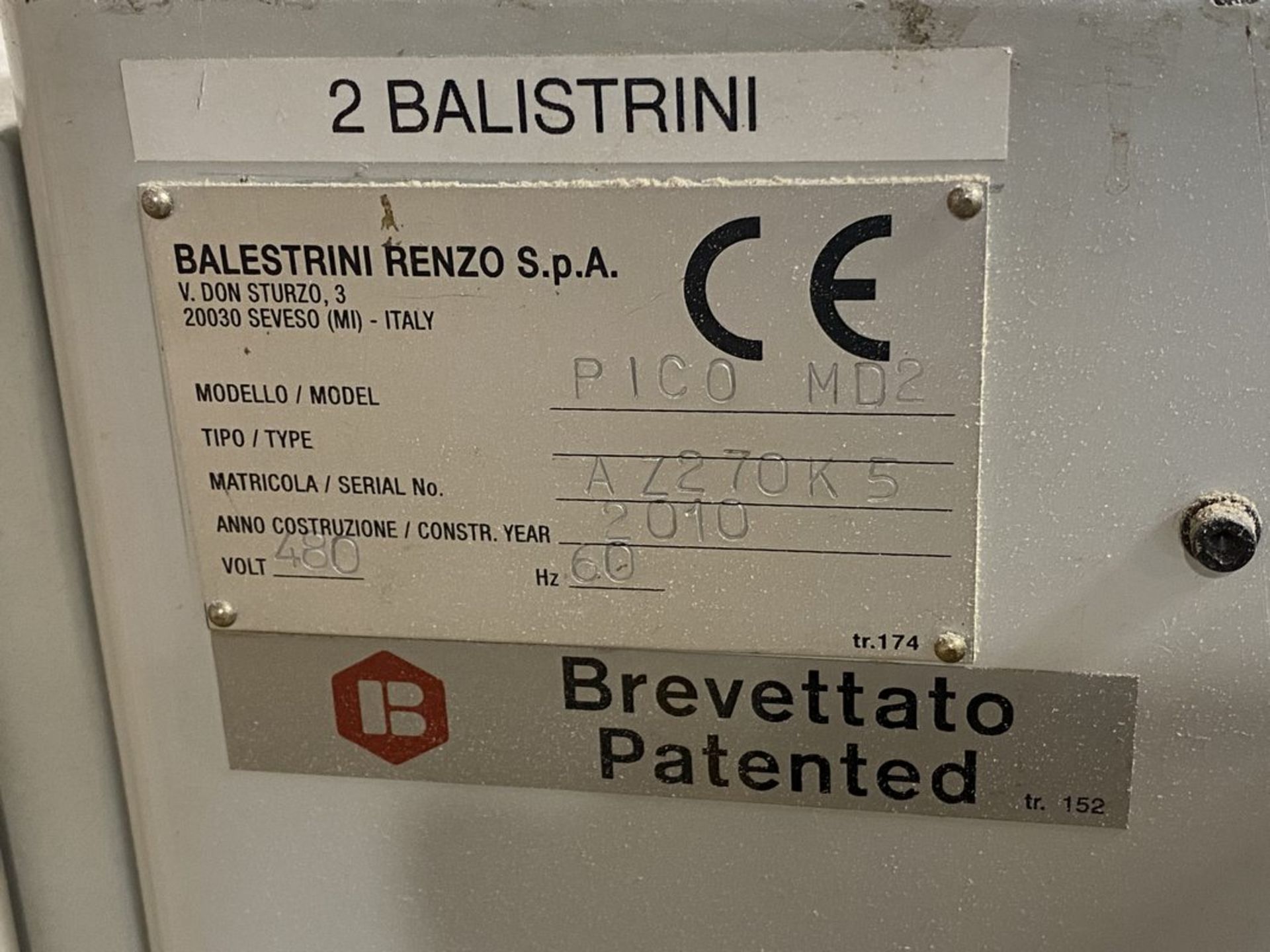 Balestrini Pico MD2 NC Tenoning & Boring/Mortising Machine, S/N AZ270K5, 2010 - Image 11 of 12