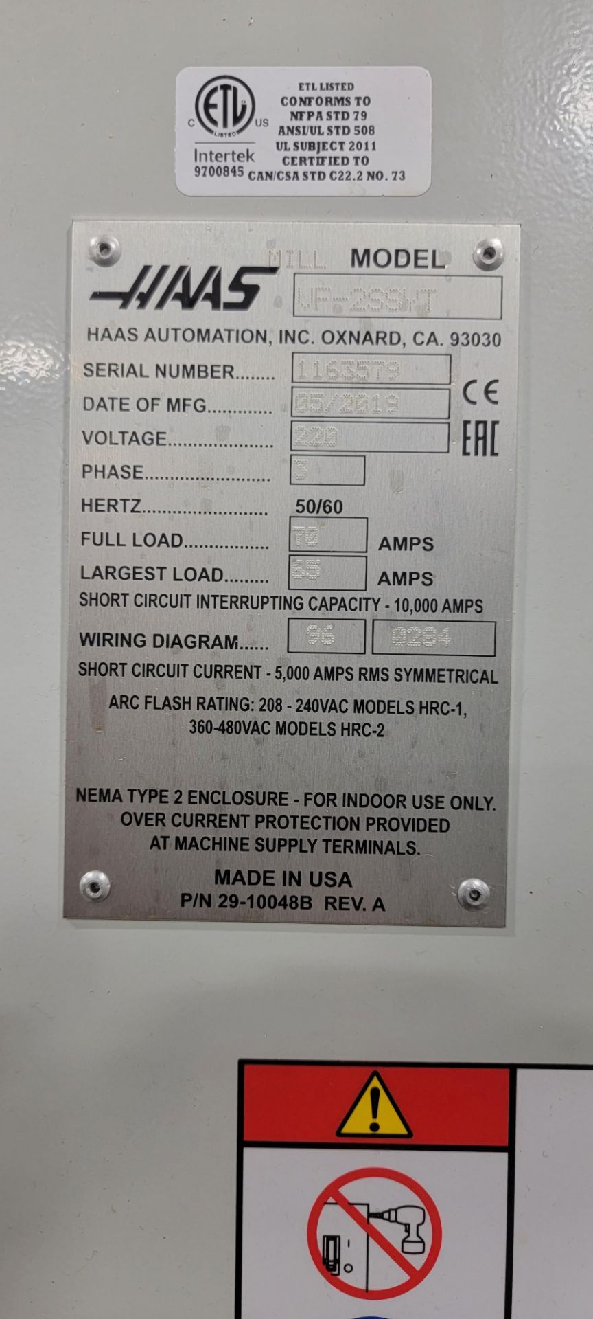 Haas VF-2SSYT 4-Axis CNC Vertical Machining Center - Image 19 of 19