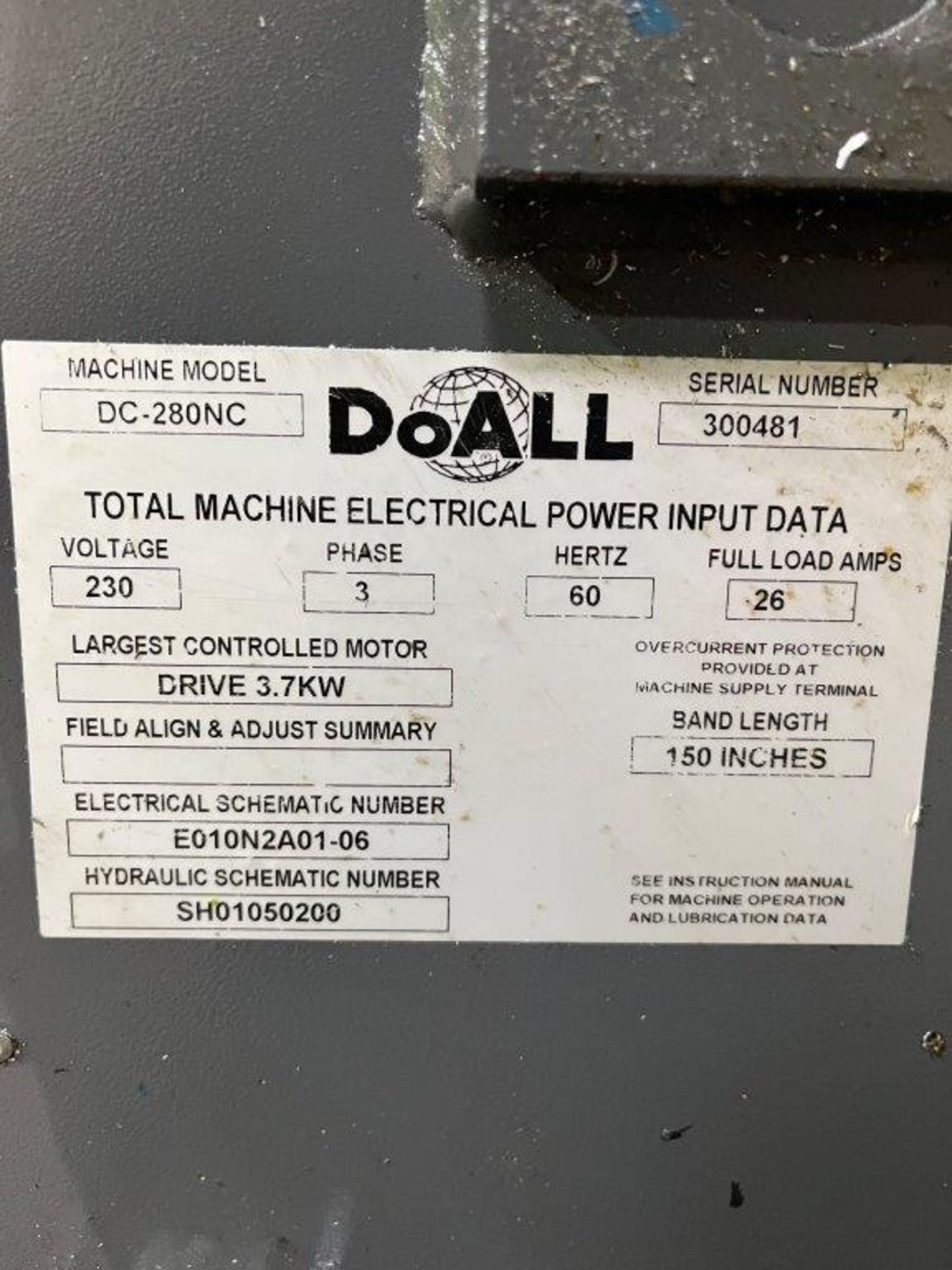 DoAll DC-280NC 11.75" x 11" Fully-Automatic, High-Production Horizontal Band Saw - Image 10 of 10