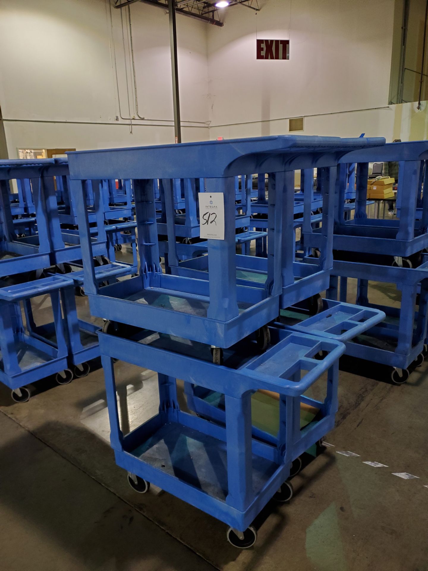 (4) Uline Poly Shop Carts