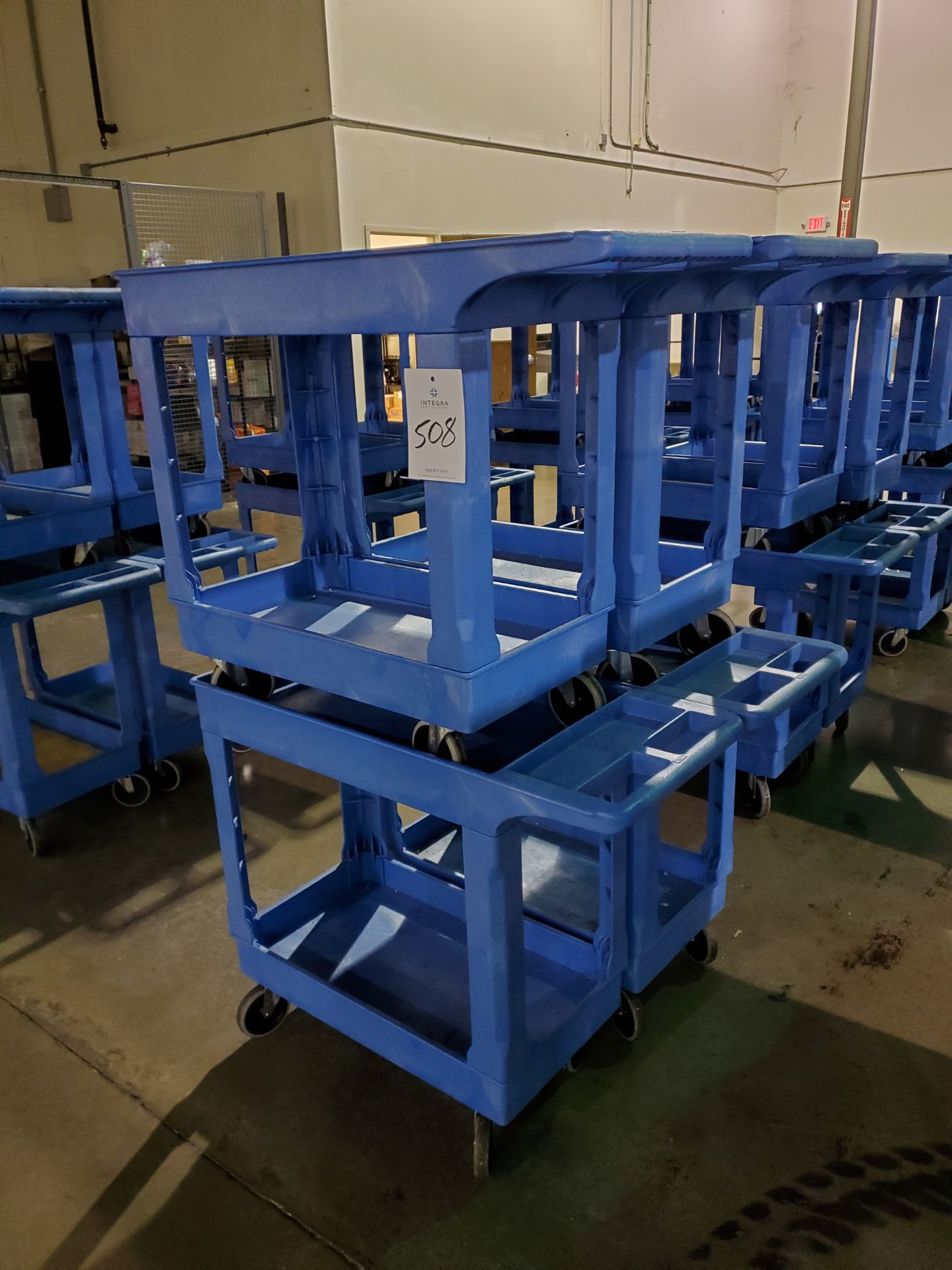 (4) Uline Poly Shop Carts