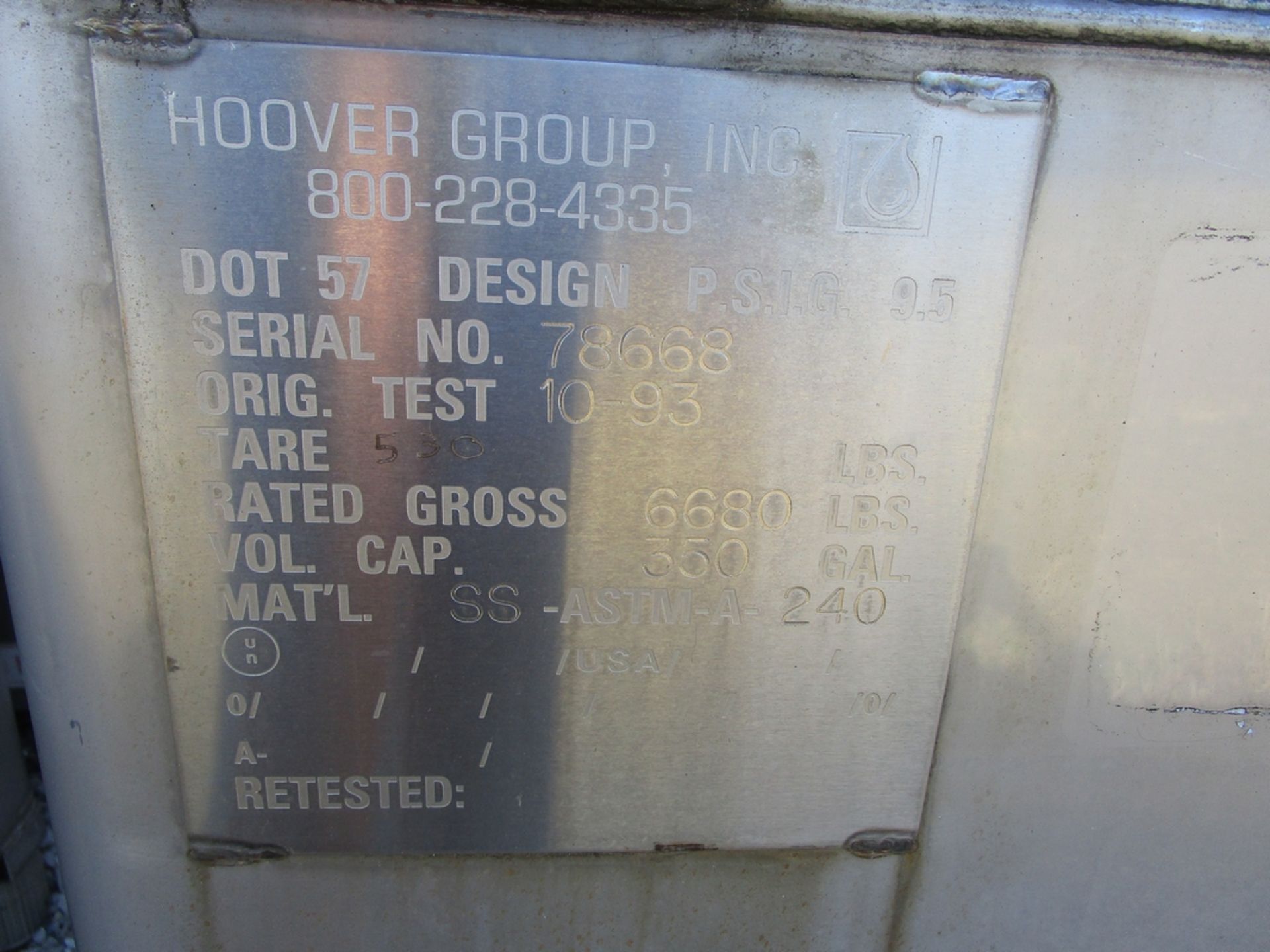 Hoover Materials Type 31A Stainless Steel IBC Tote - Image 2 of 2