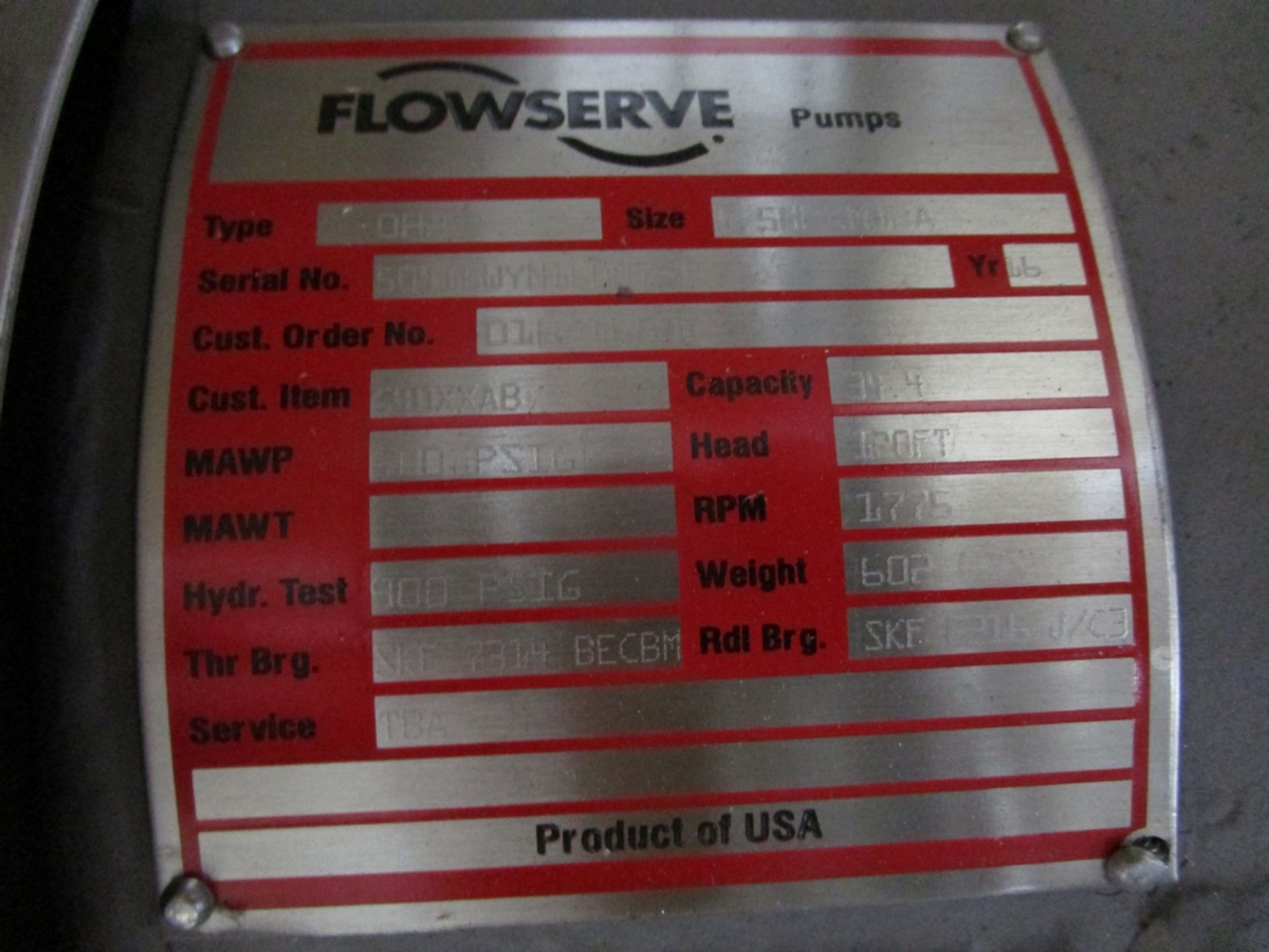 Unused Flowserve Centrifugal Crude Pump - Image 2 of 4