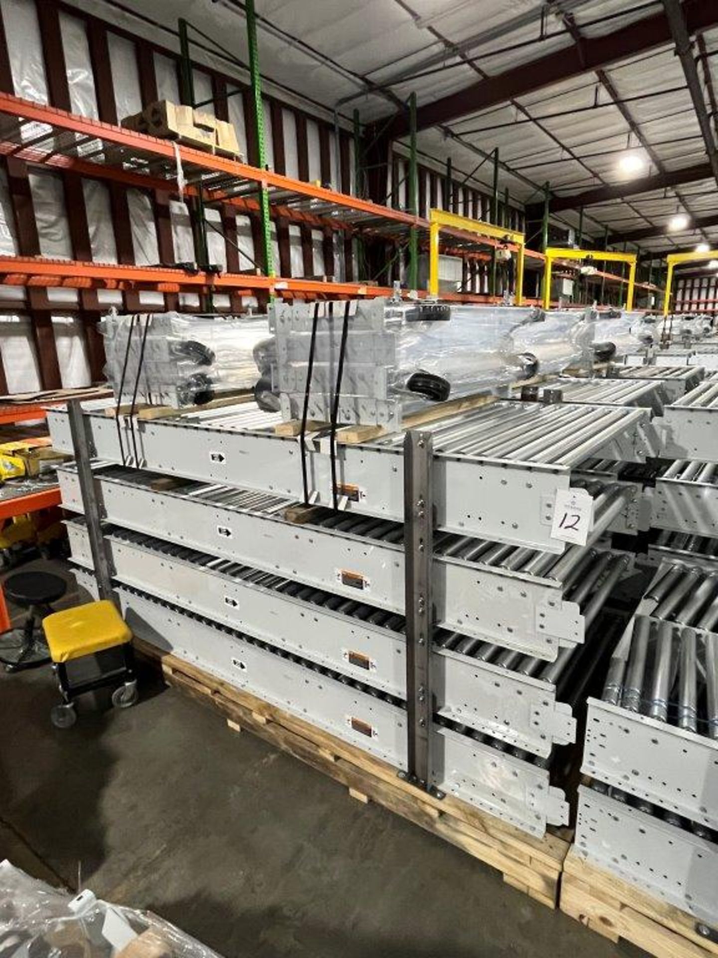 (12) Sections 48" x 10' Power Roller Conveyor