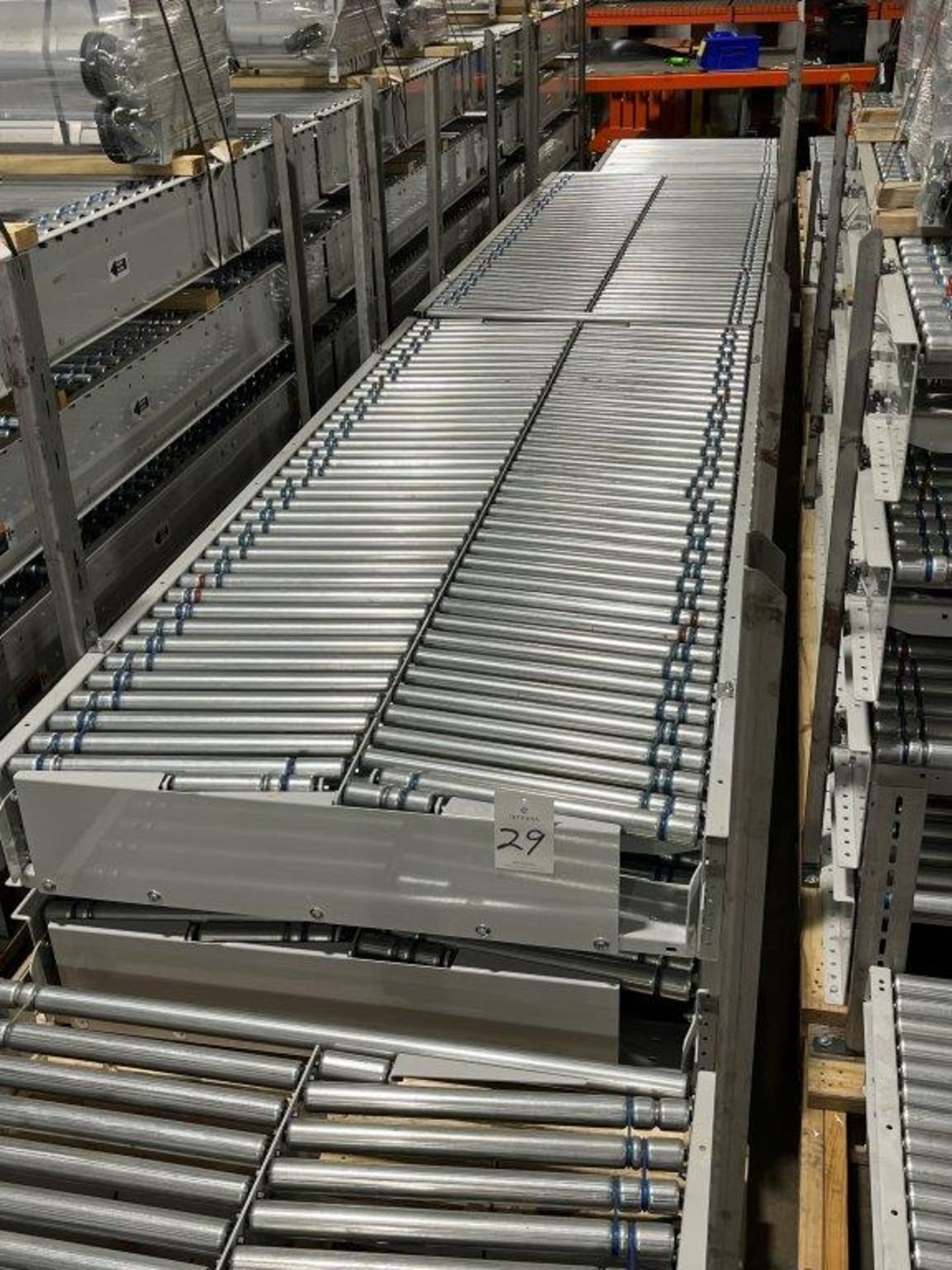 (2) Sections 48" x 10' Herringbone Power Roller Conveyor