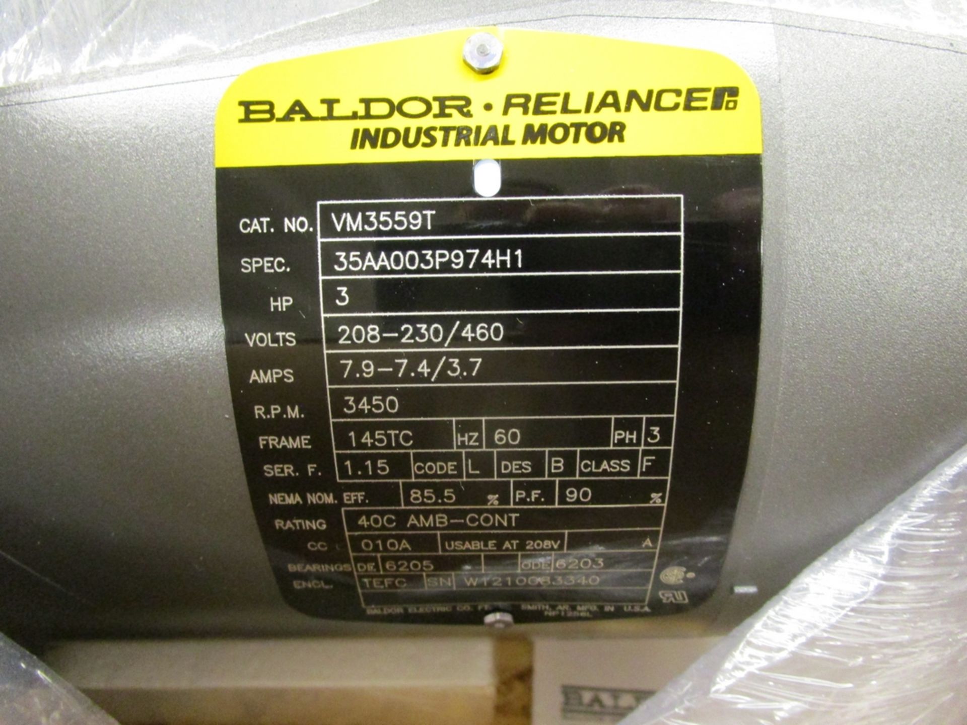 Baldor 3-HP Standard-E Induction Motor - Image 3 of 3