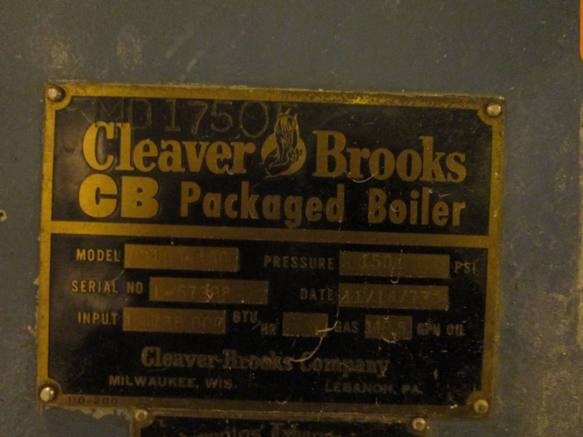 Cleaver Brooks Model Cb100-400 Gas Fired Boiler - Image 2 of 7