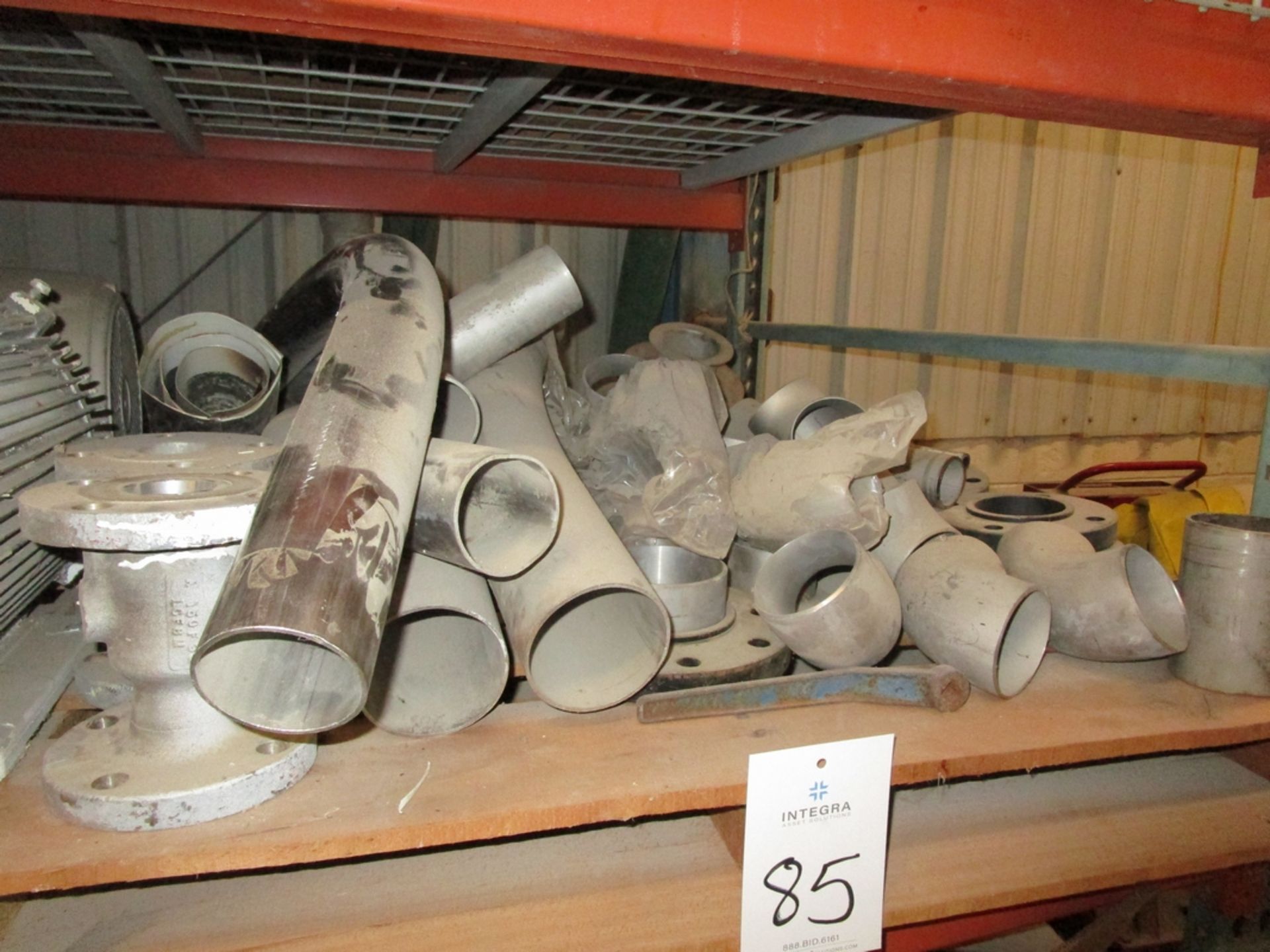 Contents of Pallet Rack Section Including Butt Weld Reducing T's, Flanges