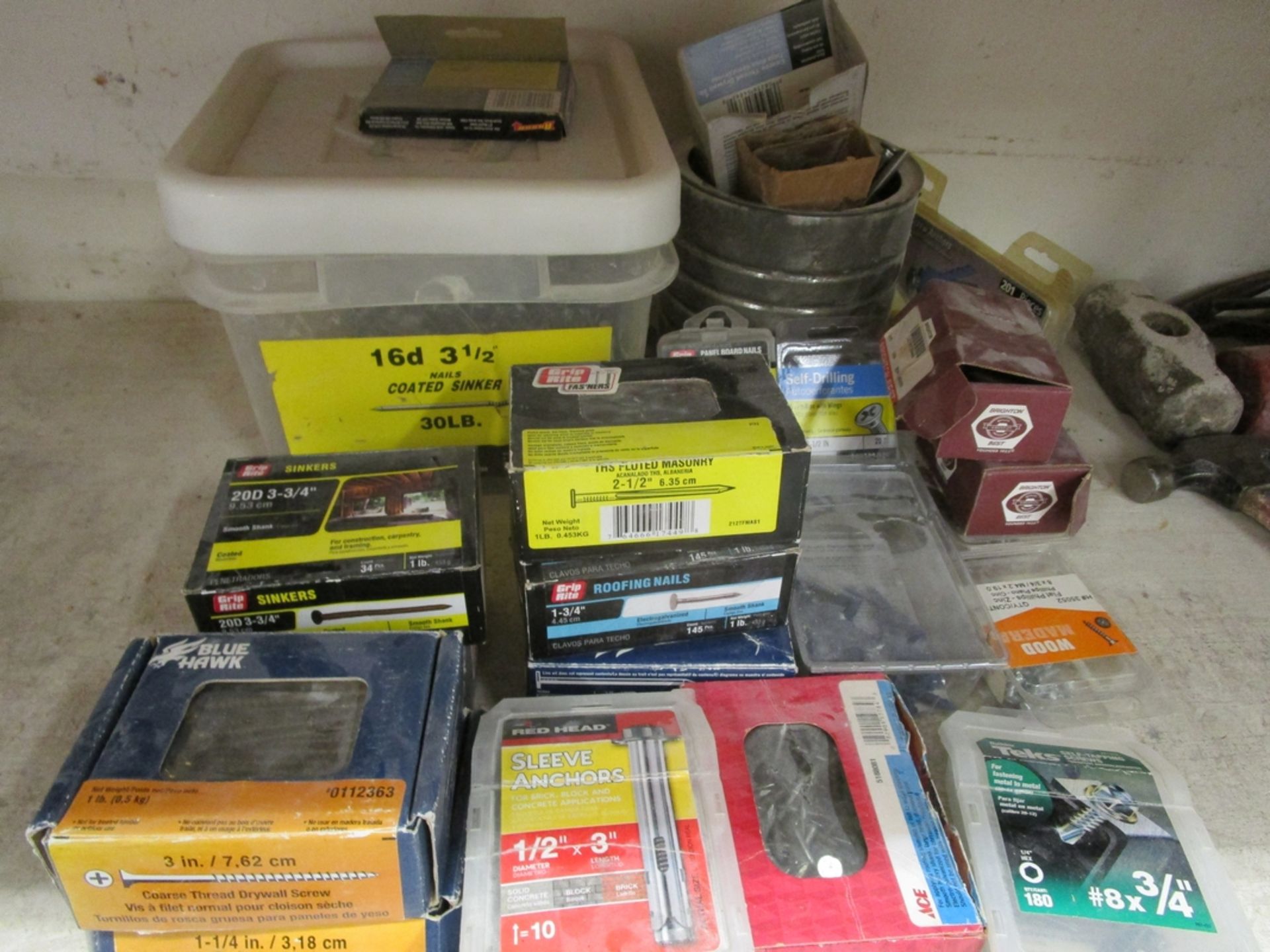 Large Quantity of Fasteners, Screws, Nails, Anchors - Image 2 of 2