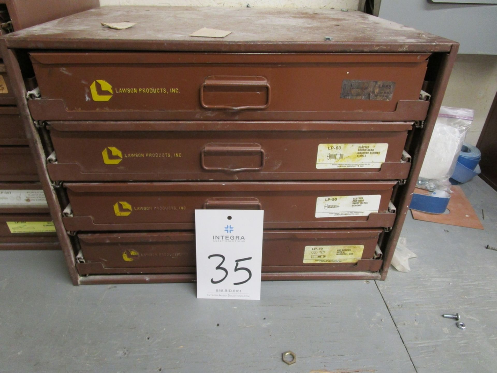Lawson Products 4-Drawer Hardware Chest and Contents