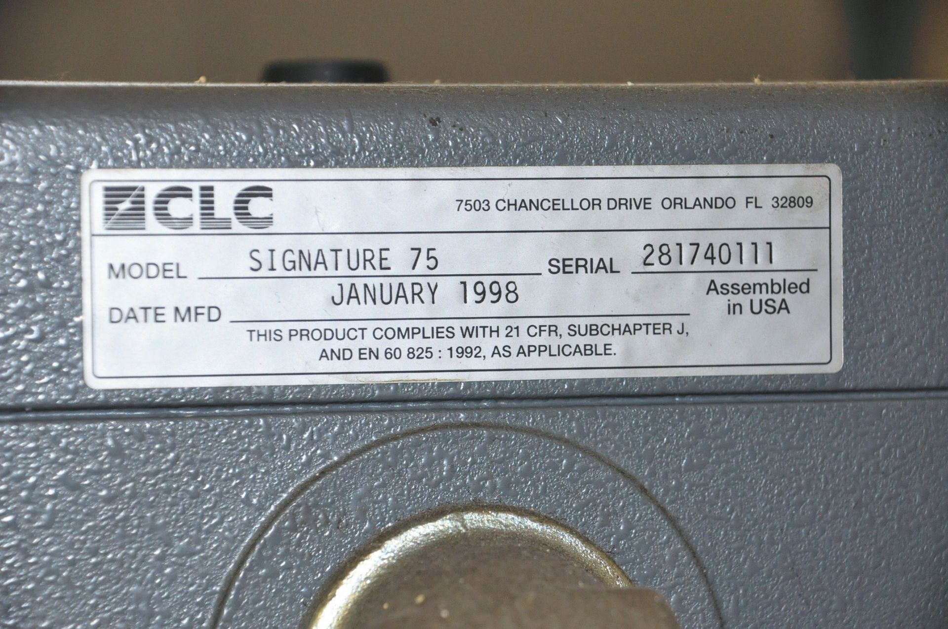 Control Laser Corp CLC Signature 75 Laser Marking System, S/N 281740111, 1998 - Image 5 of 5