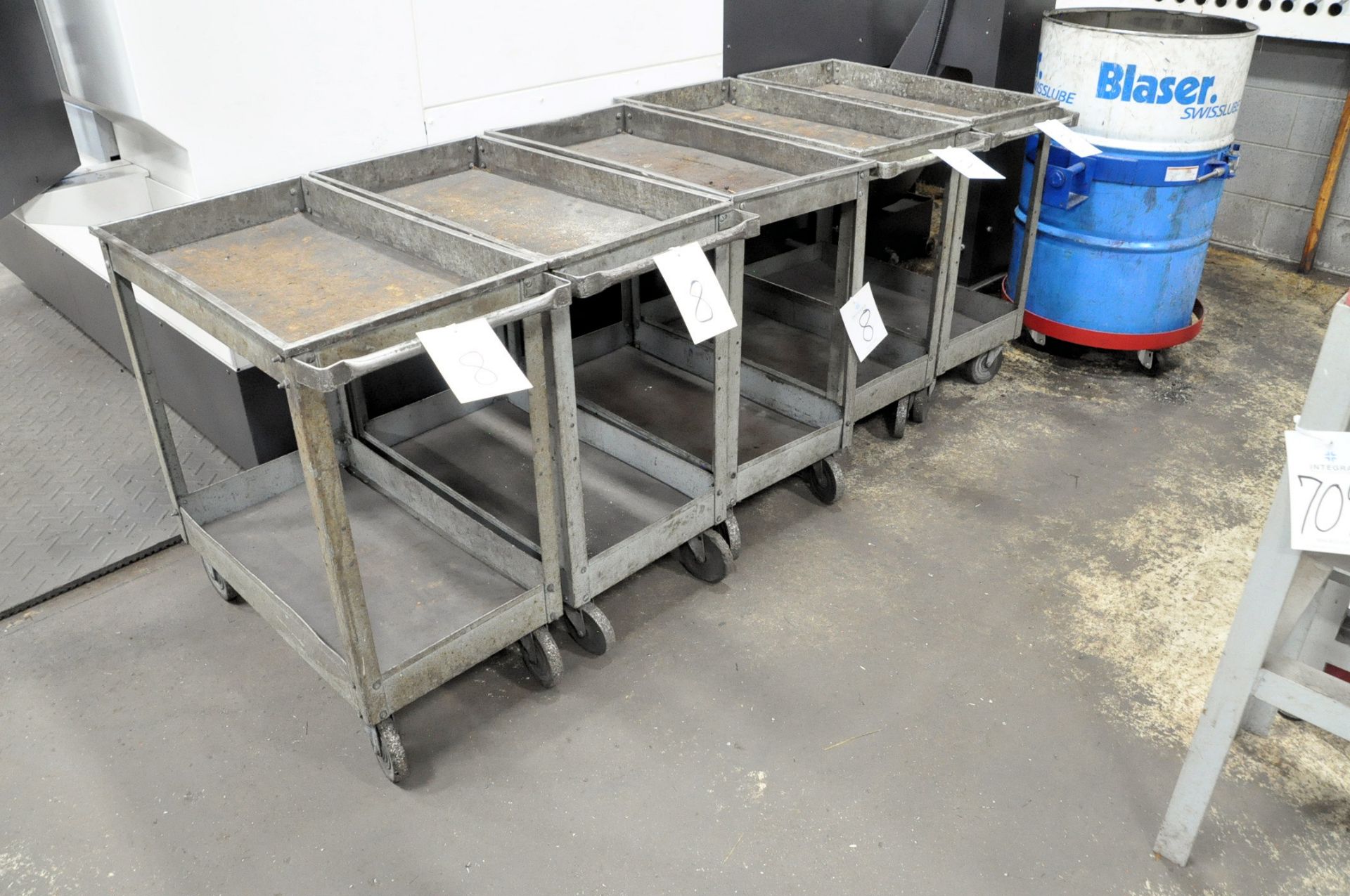 Lot-(5) 4-Wheel Shop Carts