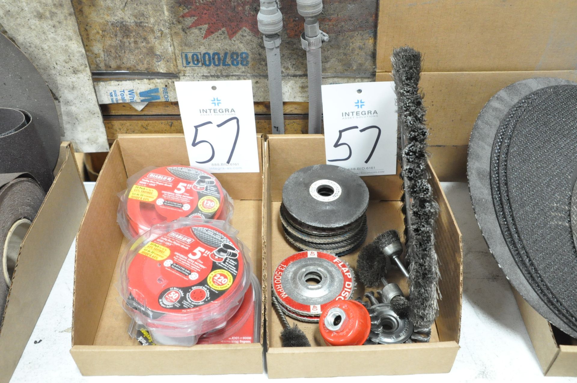 Lot-Diablo 5" Sanding Disks, Grinding Disks and Wire Wheels in (2) Boxes