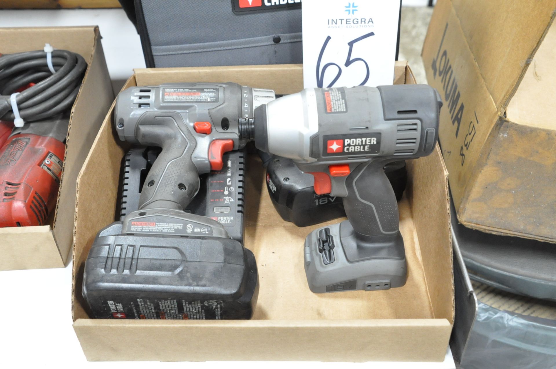 Lot-(2) Porter Cable 18-Volt Cordless Drills with (2) Batteries