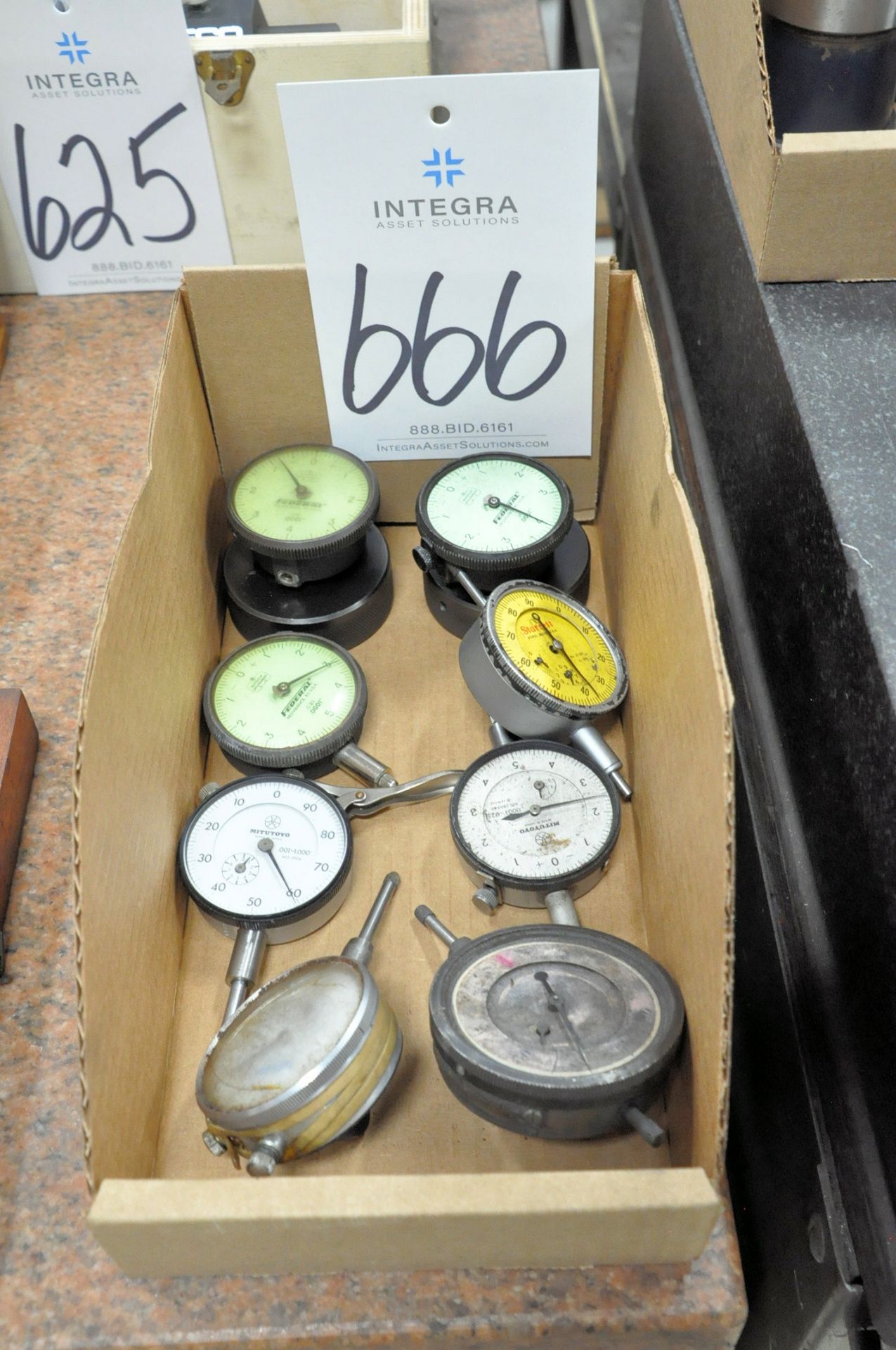 Lot-Various Dial Force Indicator Gauges in (1) Box