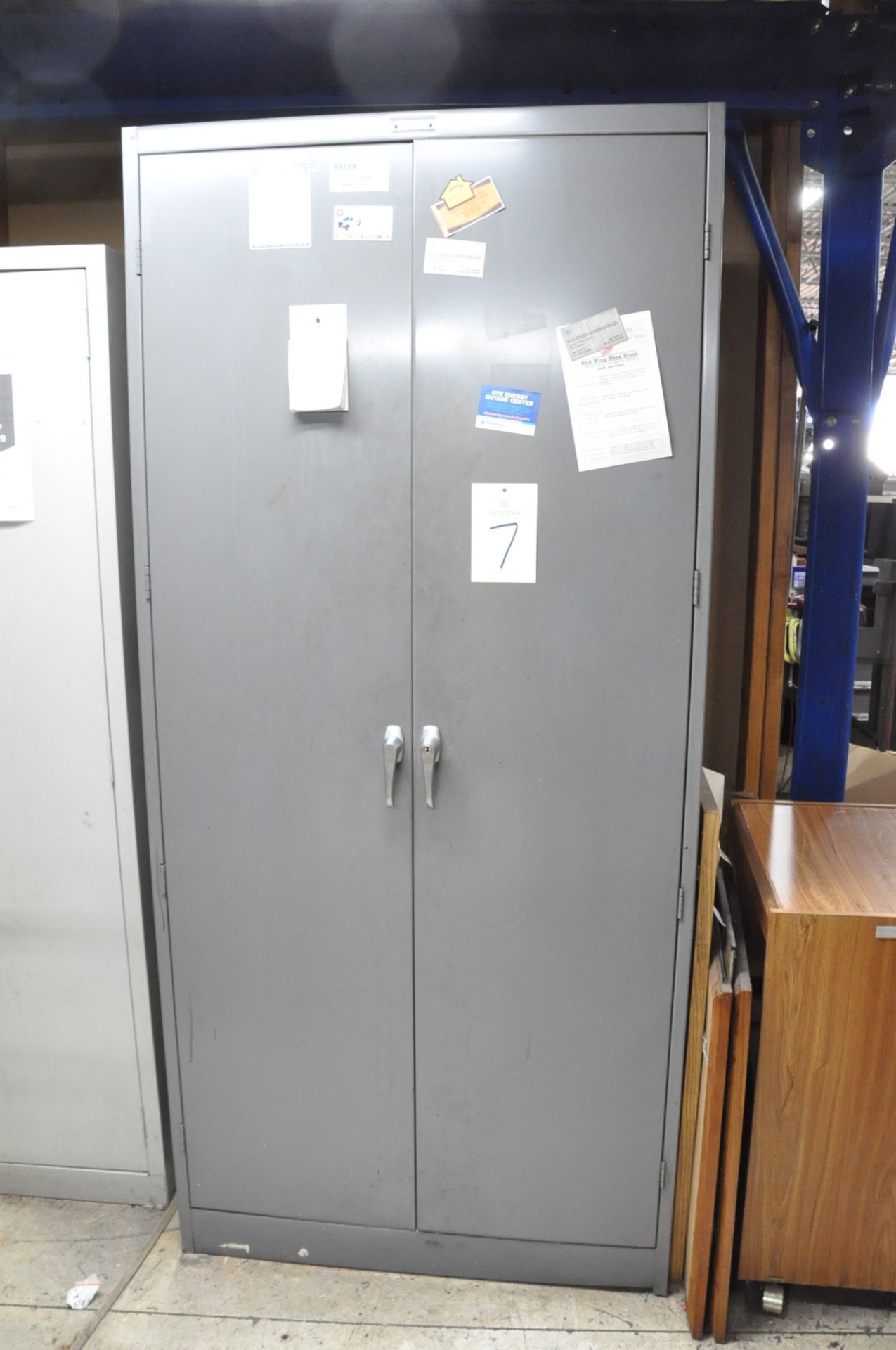 2-Door Shop Cabinet with Janitorial Supply Contents