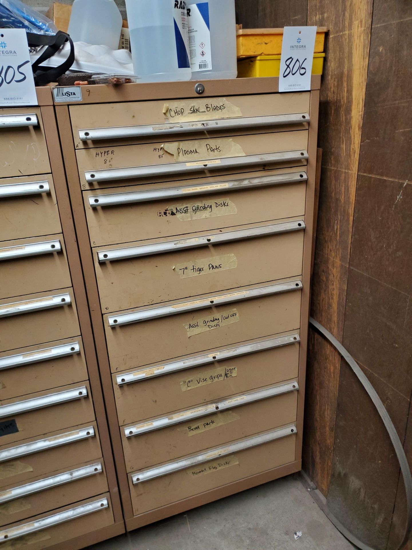 28" x 28" x 61" High 8-Drawer Lista Storage Cabinet