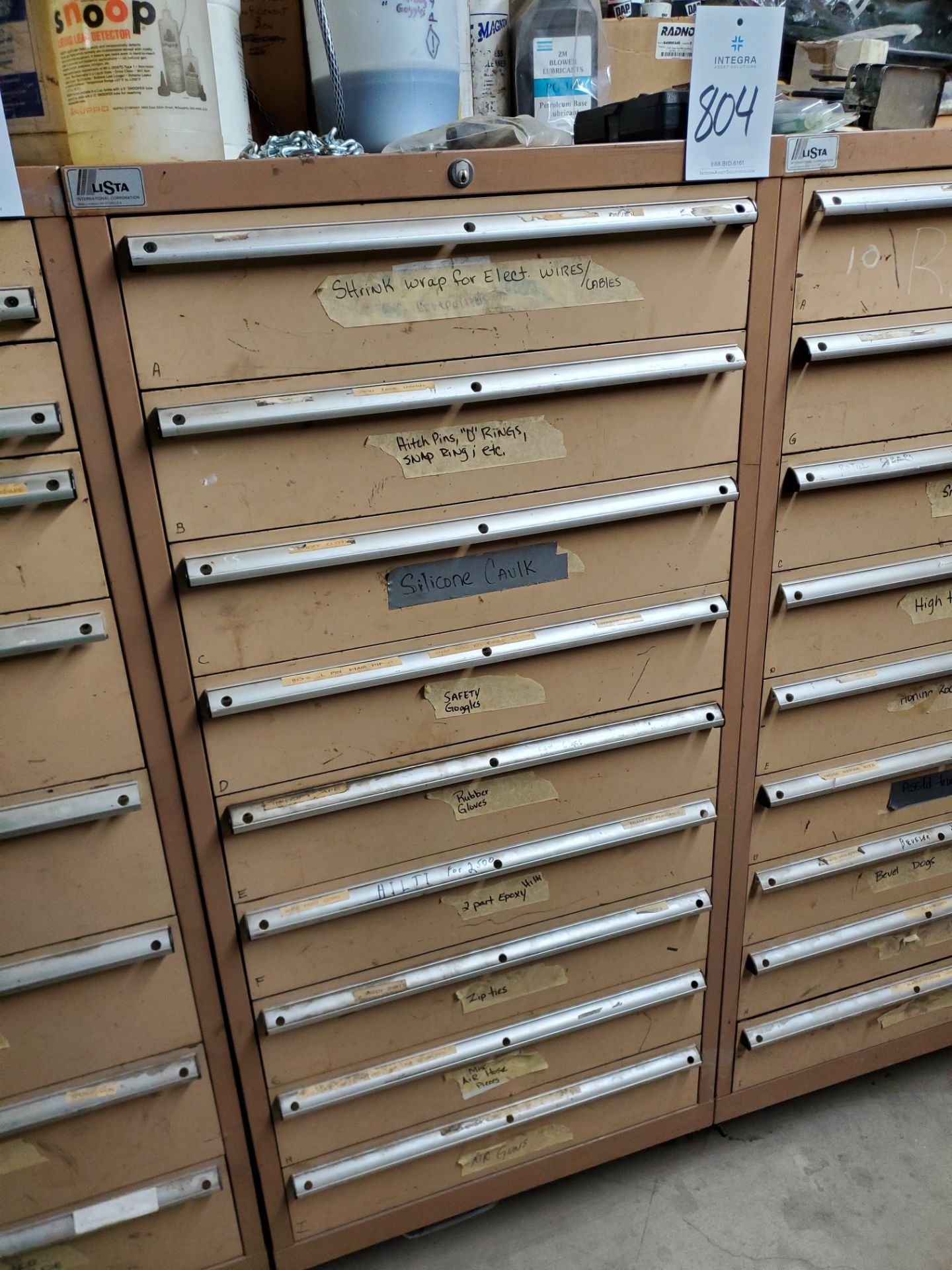 28" x 28" x 61" High 9-Drawer Lista Storage Cabinet