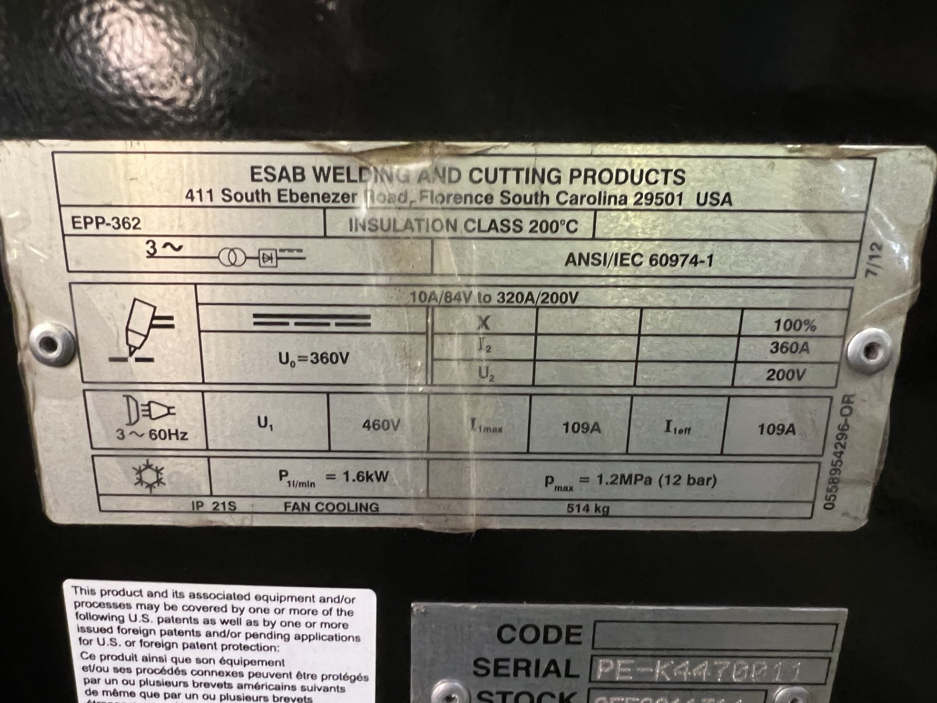 ESAB Sabre 2000B 9' x 12' CNC Plasma Cutting System, S/N 94VIS-2982, 1994 - Image 20 of 26