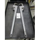 (2) USA STD 36"" Aluminum Pipe Wrenches