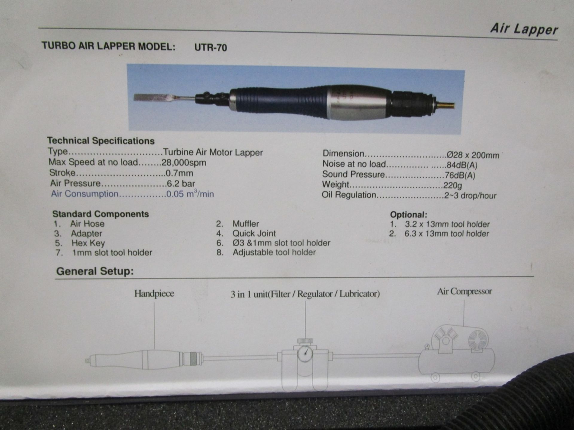 Boride Engineered Abrasives UTR-70 Turbo Air Lapper - Image 3 of 3