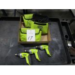 (3) Ryobi HP41L Cordless Screwdrivers