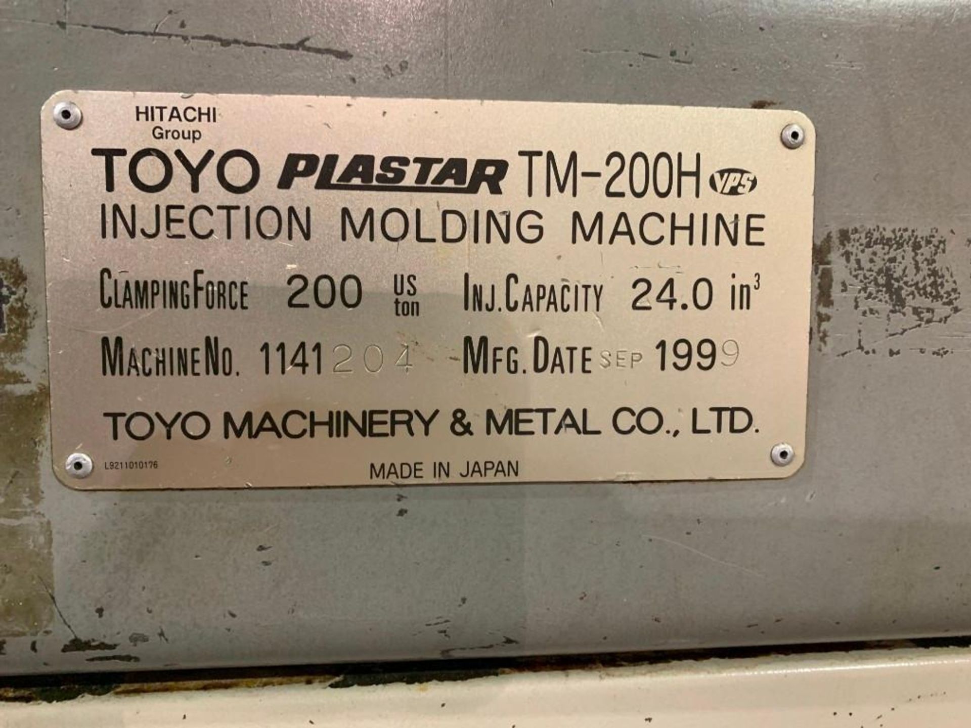 Toyo Plastar TM-200H 200-Ton x 13.1-Oz. Double Toggle Clamp Injection Molding Machine - Image 10 of 10