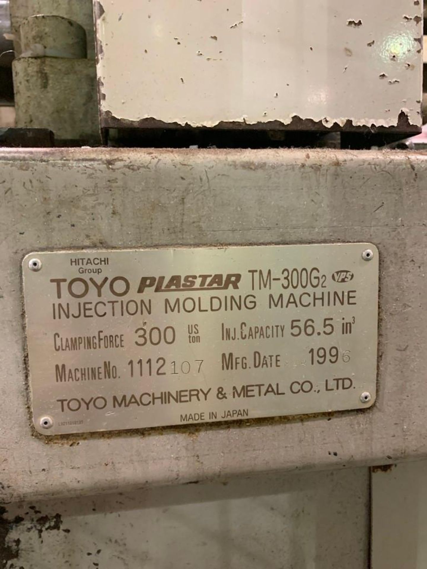 Toyo Plastar TM-300G2 300-Ton x 31-Oz. Double Toggle Clamp Injection Molding Machine - Image 9 of 9