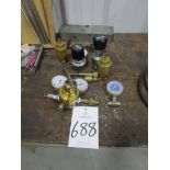 Lot of Gas Regulators & Torch Tips
