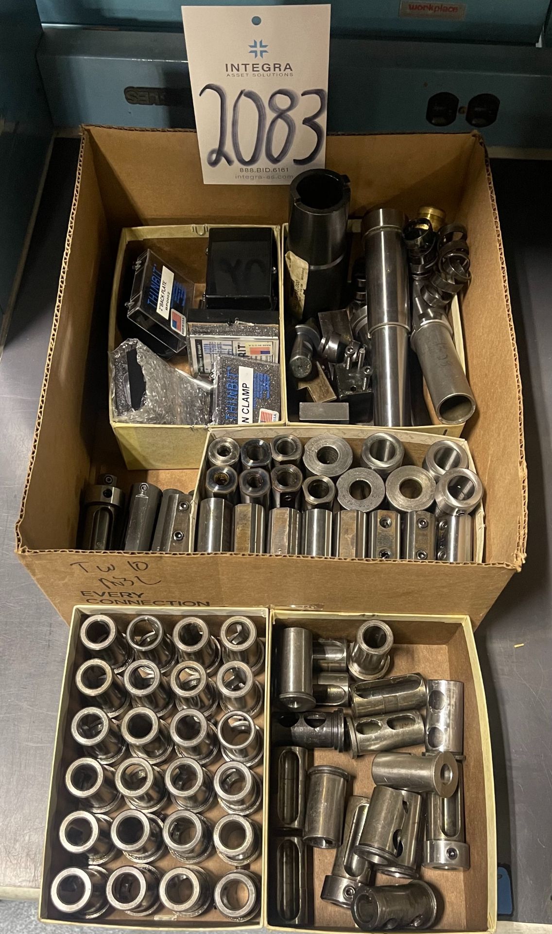 (3) boxes of Assorted Tool Holders, Bushings, and Misc.