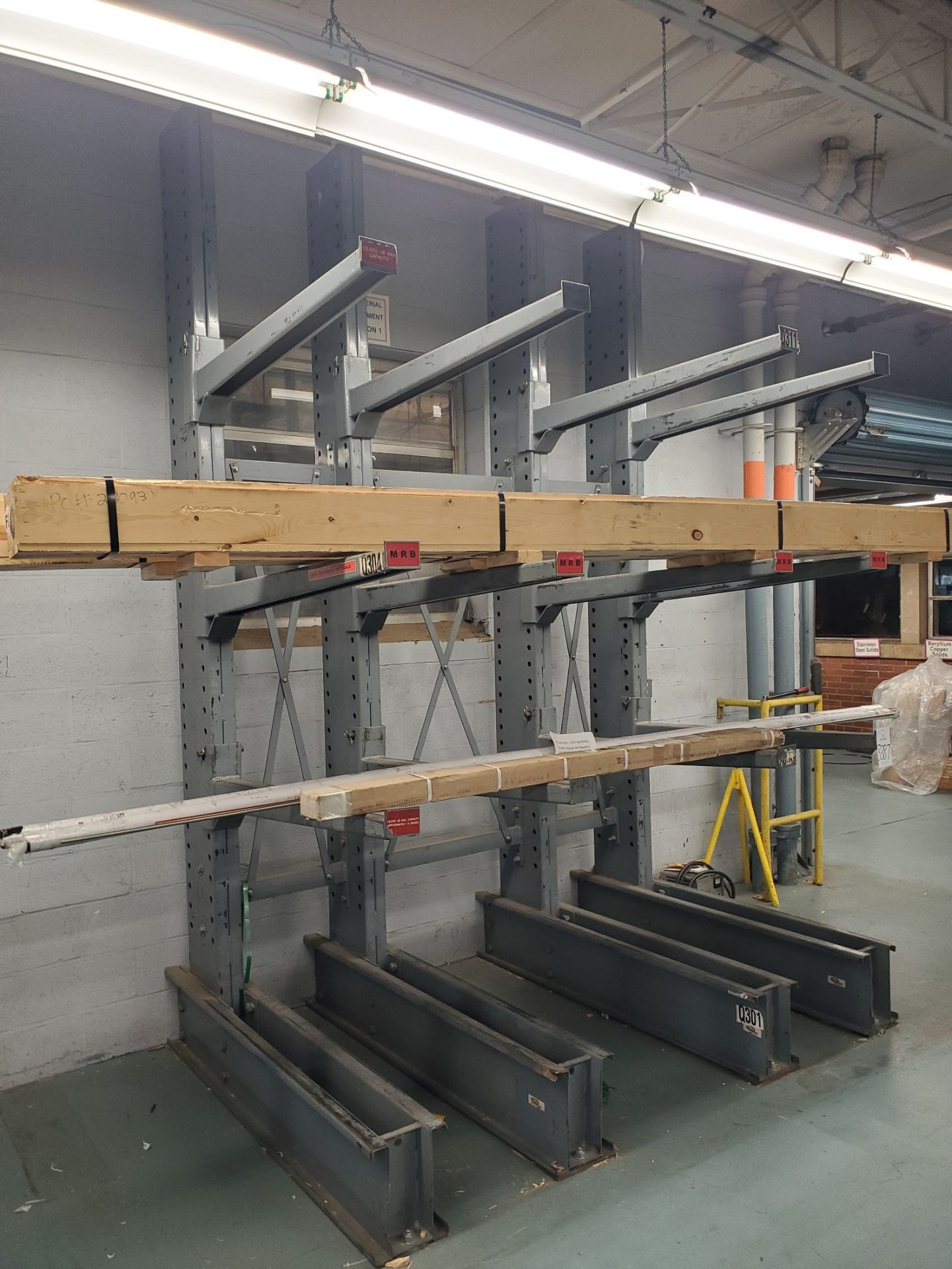 Single Sided Cantilever Rack, (4) 11' 4" Uprights, (12) 48" Support Arms, 10000 Lb. Cap. (Rack Only)