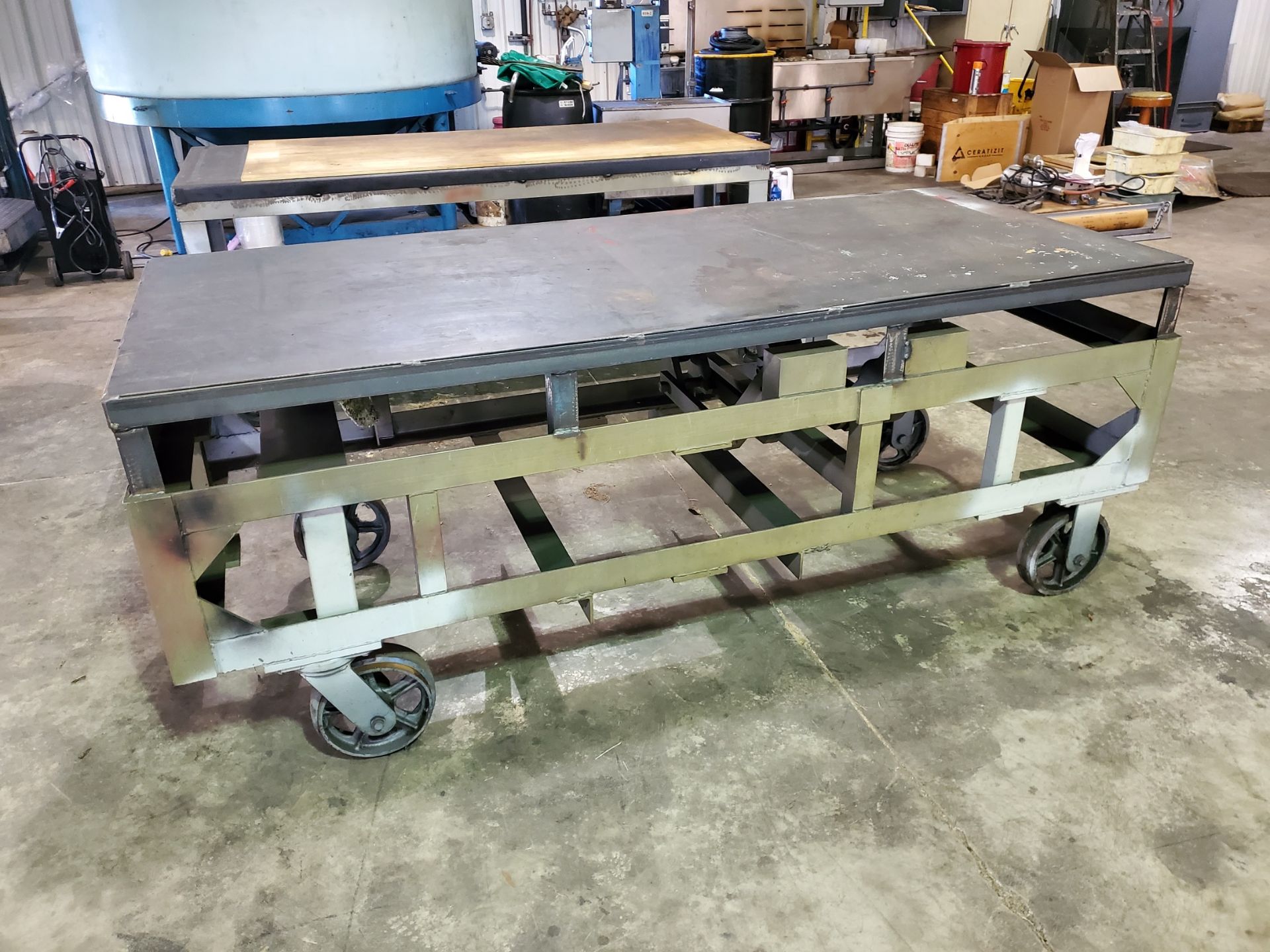 38" x 88" x 35" High Steel Table/Cart