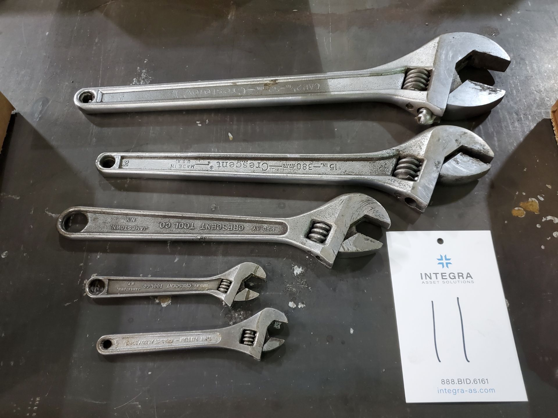 (5) Assorted Adjustable Wrenches