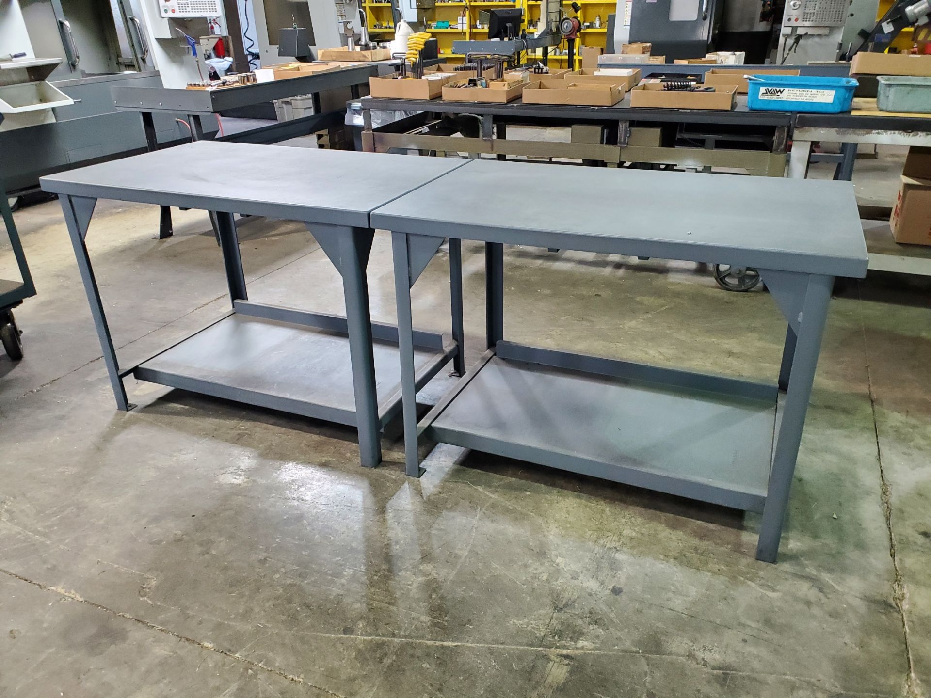 (2) 30" x 48" x 34" High Durham Steel Tables