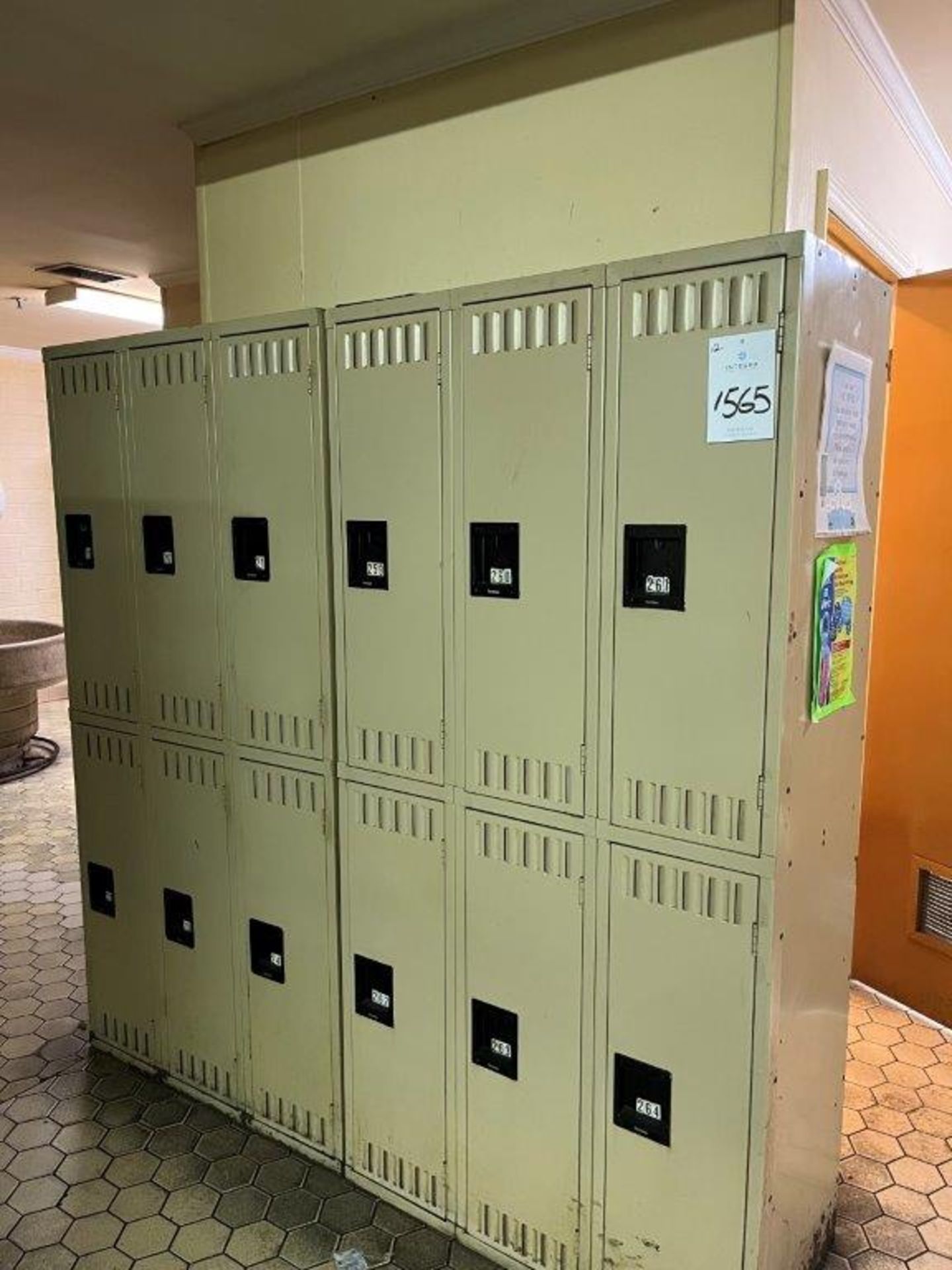 (12) Sections of Tennsco 6-Compartment Lockers