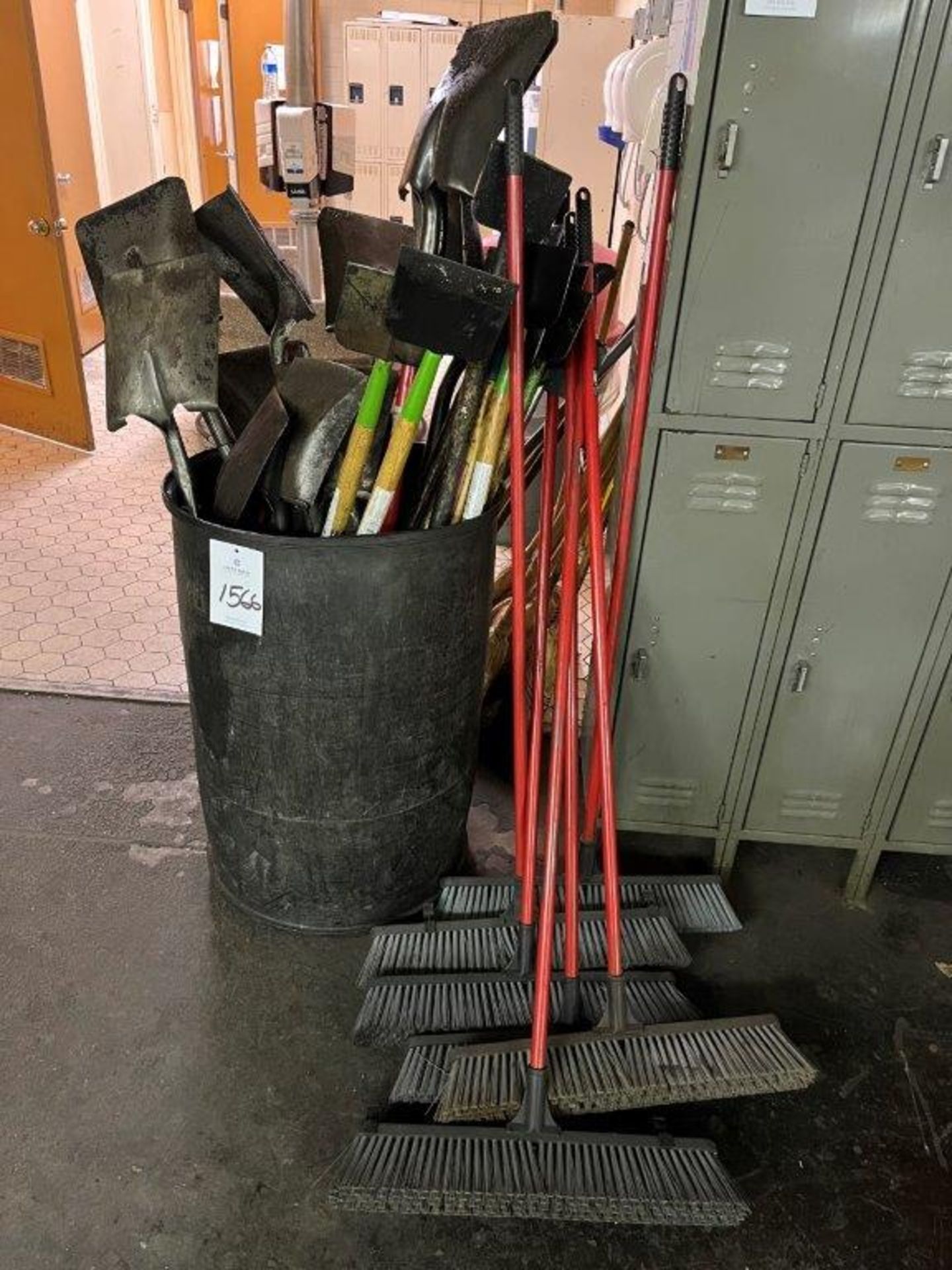 Lot of Assorted Shovels, Brooms and Scrapers