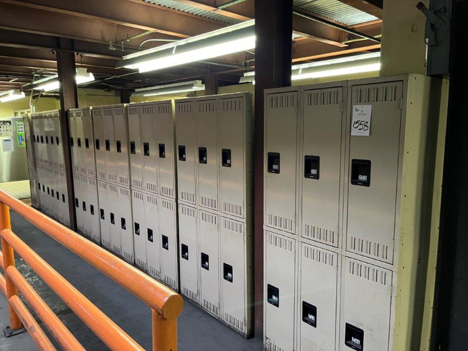 (16) Sections of Tennsco 6-Compartment Lockers