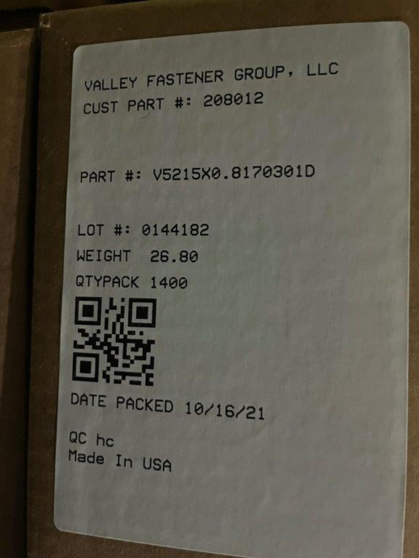 Approximately (15) Pallets of Assorted Valley Fastener Rivets - Image 6 of 6