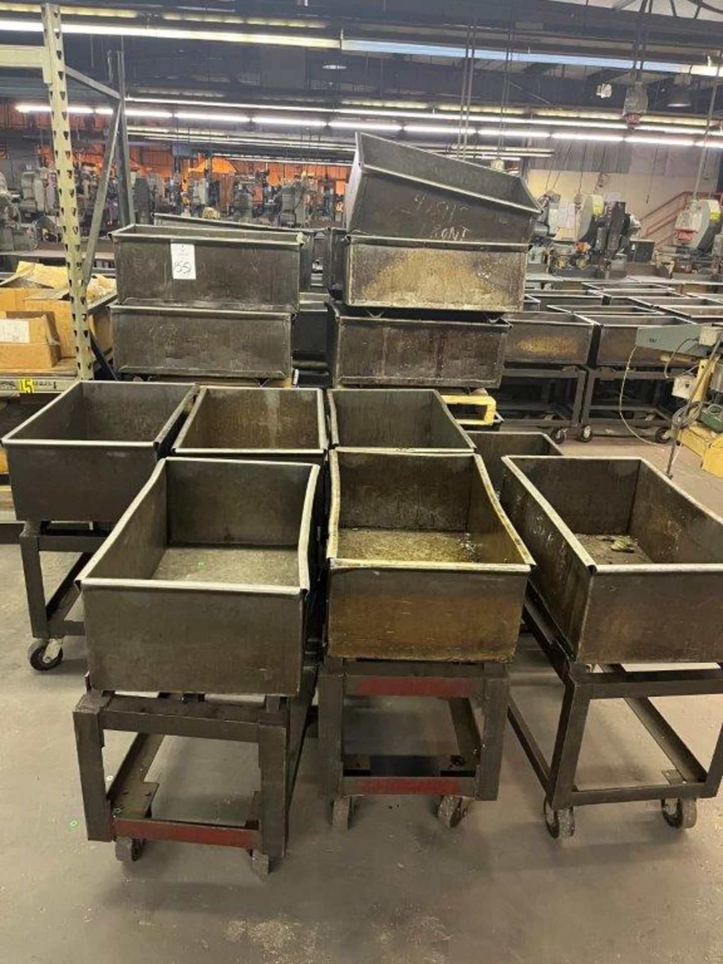 (24) Steel Bins 32" x 20" x 12" Deep (7) with Carts